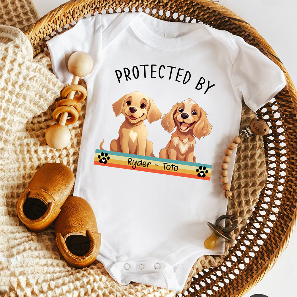 Personalized Portrait Protected By Cute Dog Baby Onesie Baby Shirt LM32 893271 - Image 6