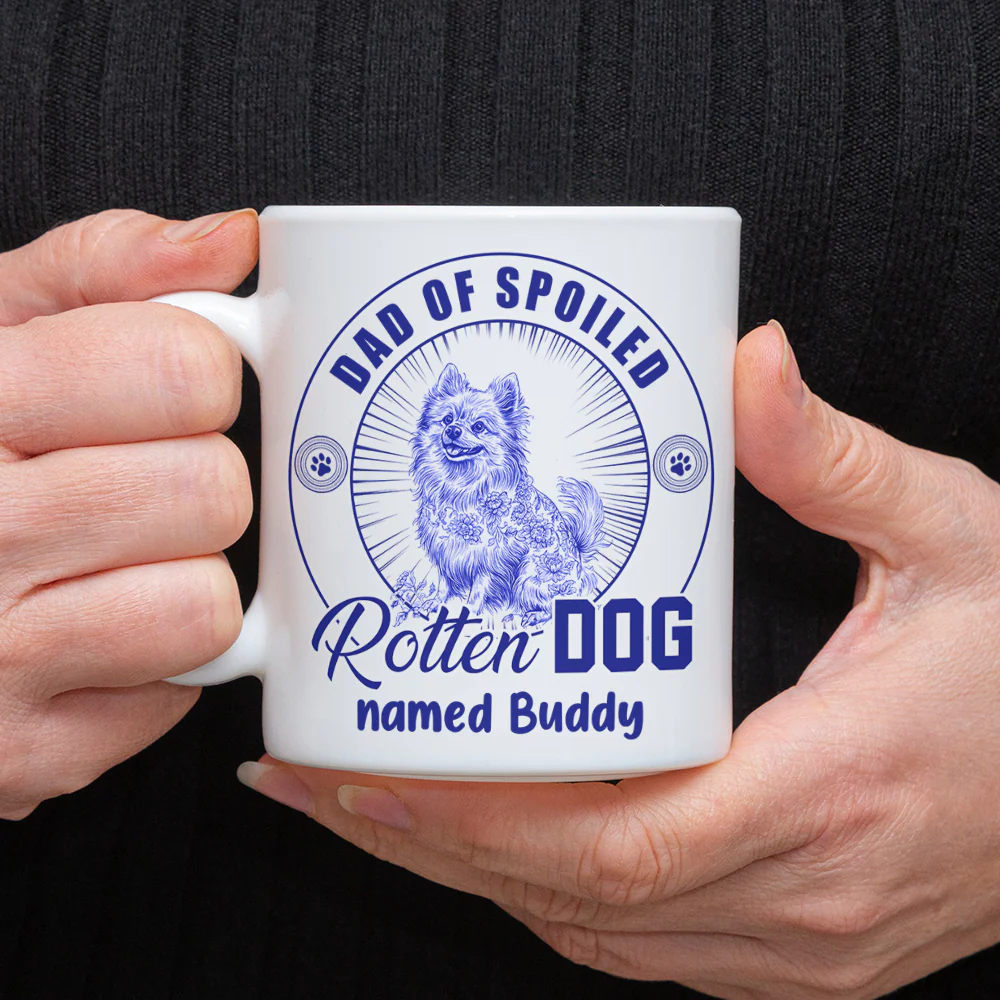 Personalized Spoiled Rotten Dog Toile De Jouy White Mug LM32 895079 - Image 5