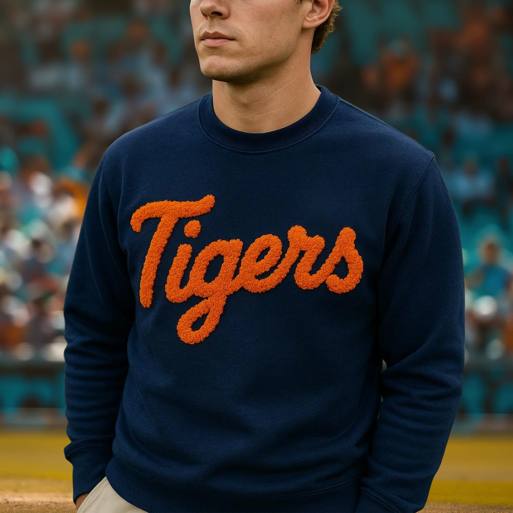 Personalized Sport Team Name Chenille Yarn Game Day Fuzzy Sweatshirt LM32 895521