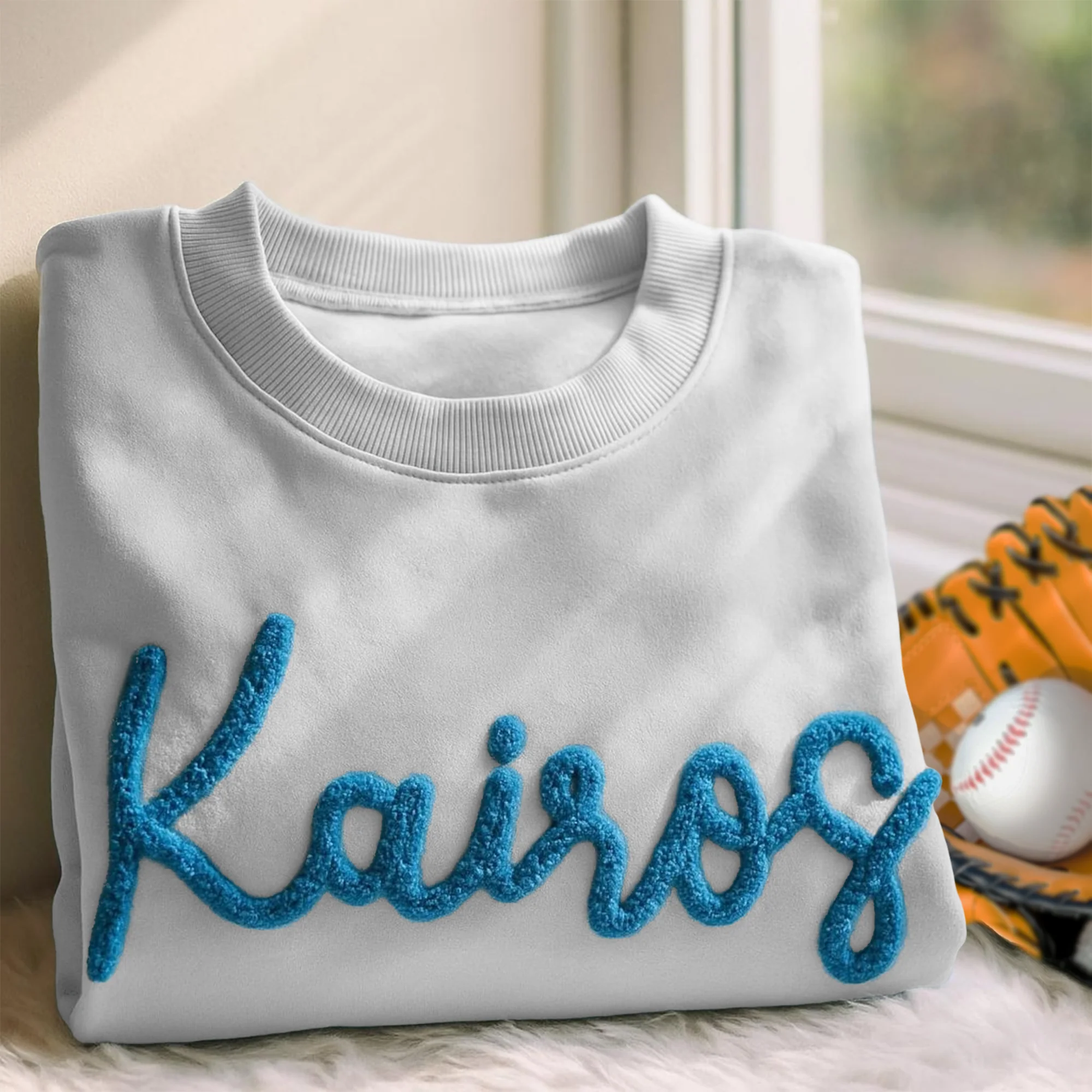 Personalized Sport Team Name Chenille Yarn Game Day Fuzzy Sweatshirt LM32 895521 - Image 2