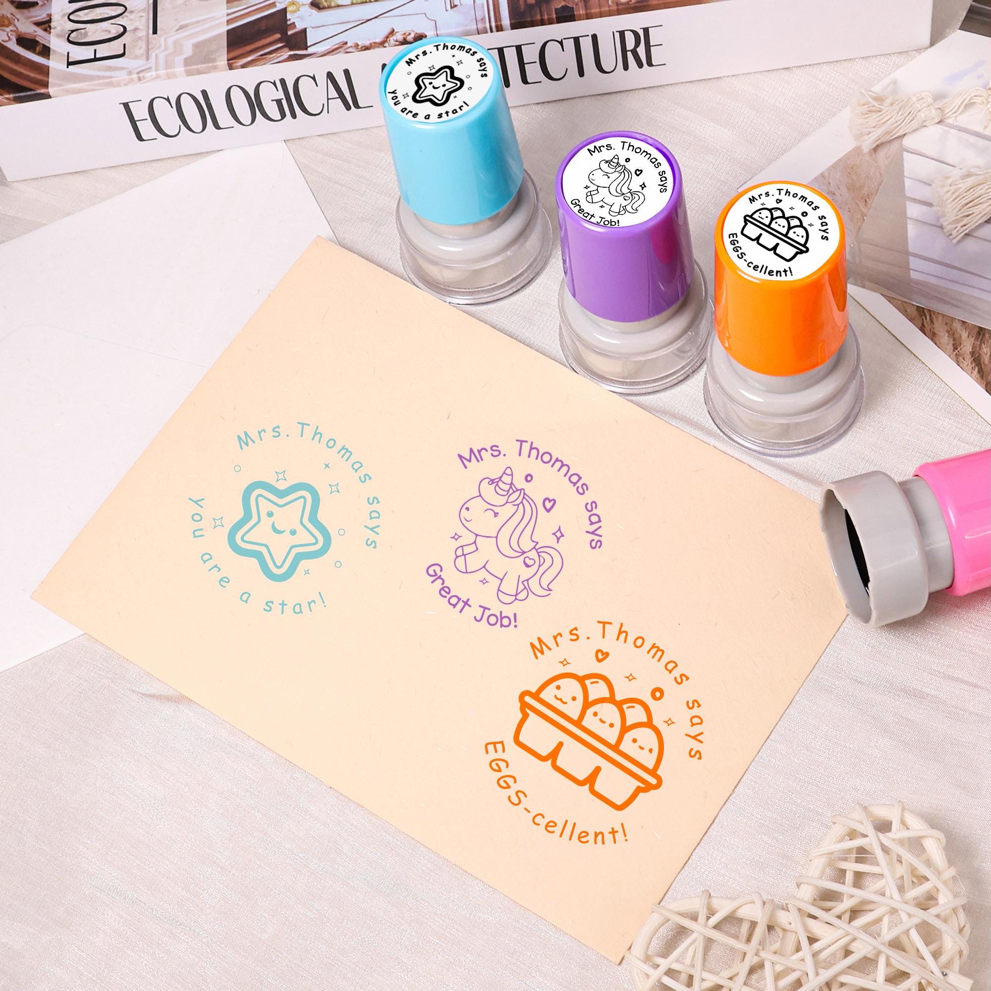 Personalized Teacher Classroom Stamp Gift, Comments & Encouragement Phrases LM32 669319 - Image 10