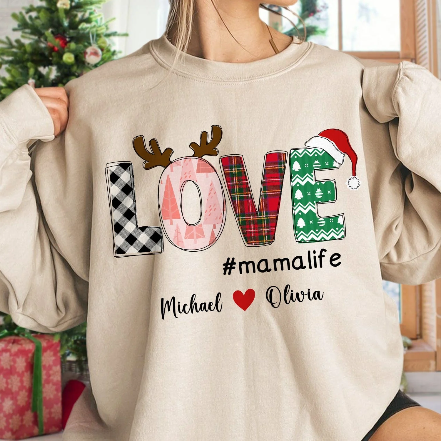 Personalized Text Love Sweatshirt Mimi Applique And Grandkids - Best Gift For Family, Lover, Christmas Idea Gift HO82 891729 - Image 3