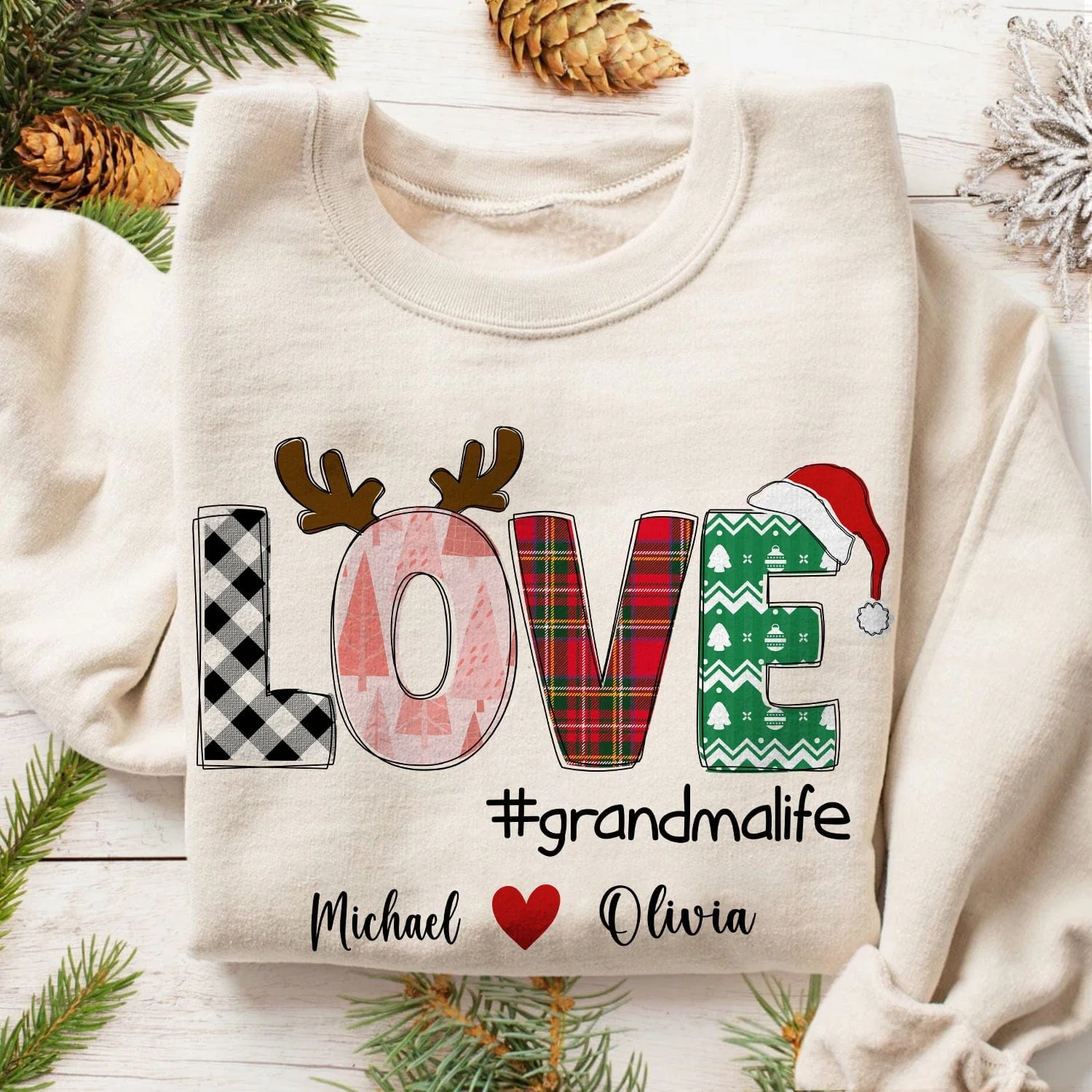 Personalized Text Love Sweatshirt Mimi Applique And Grandkids - Best Gift For Family, Lover, Christmas Idea Gift HO82 891729 - Image 4