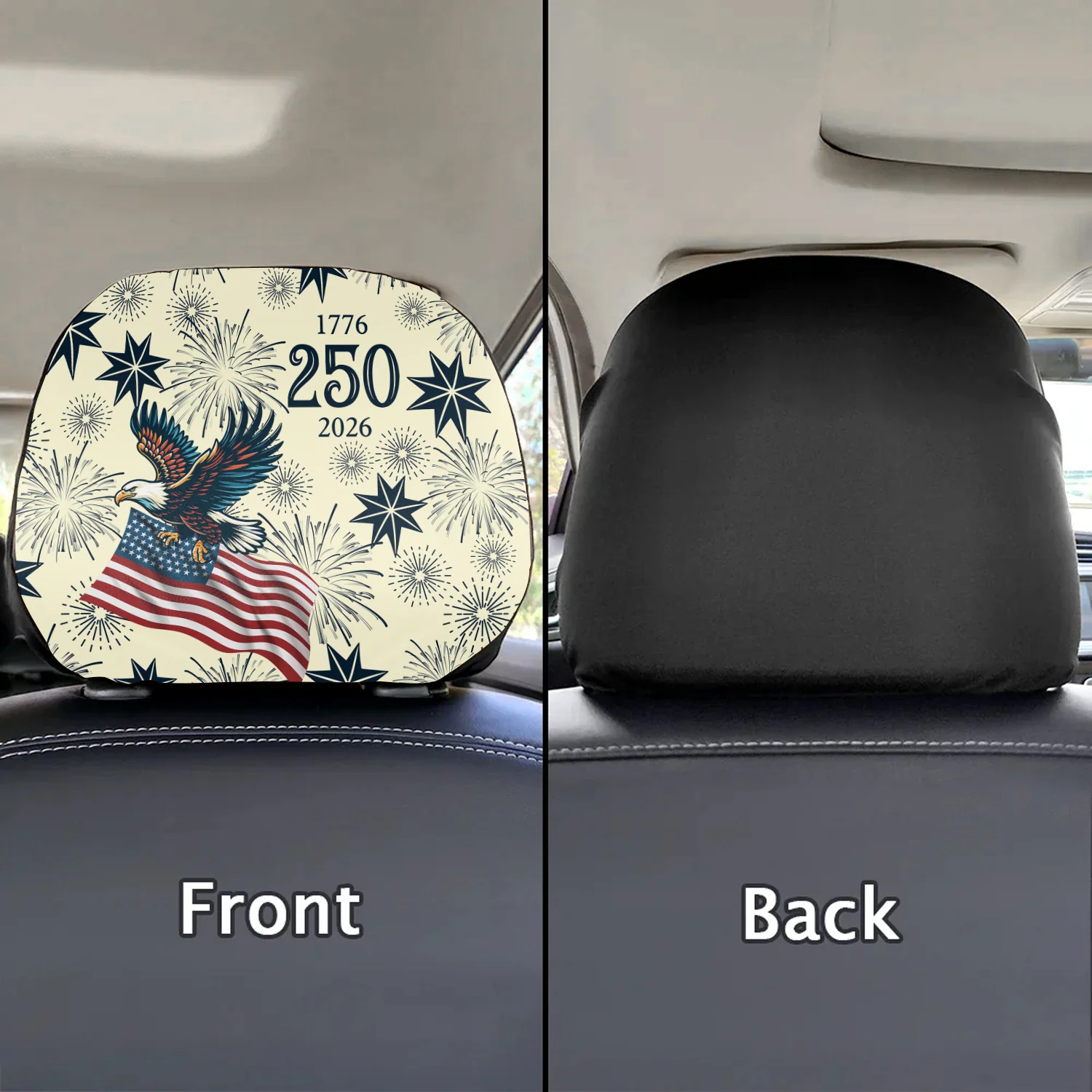 Personalized USA 250 Anniversary Eagle 1776-2026 Car Headrest Covers LM32 899561 - Image 2