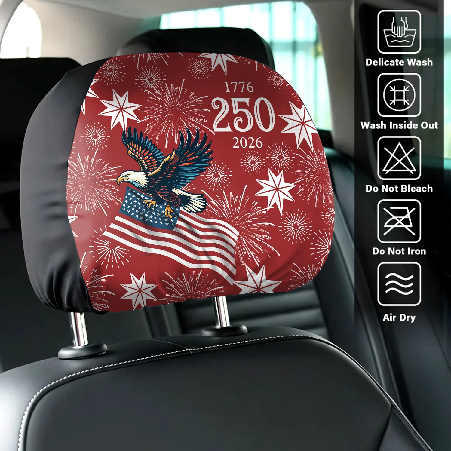 Personalized USA 250 Anniversary Eagle 1776-2026 Car Headrest Covers LM32 899561 - Image 5