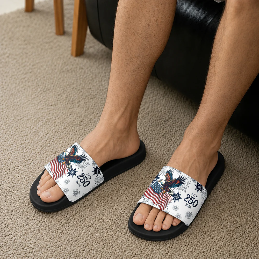 Personalized USA 250 Anniversary Eagle 1776-2026 Slide Sandals LM32 669117 - Image 3
