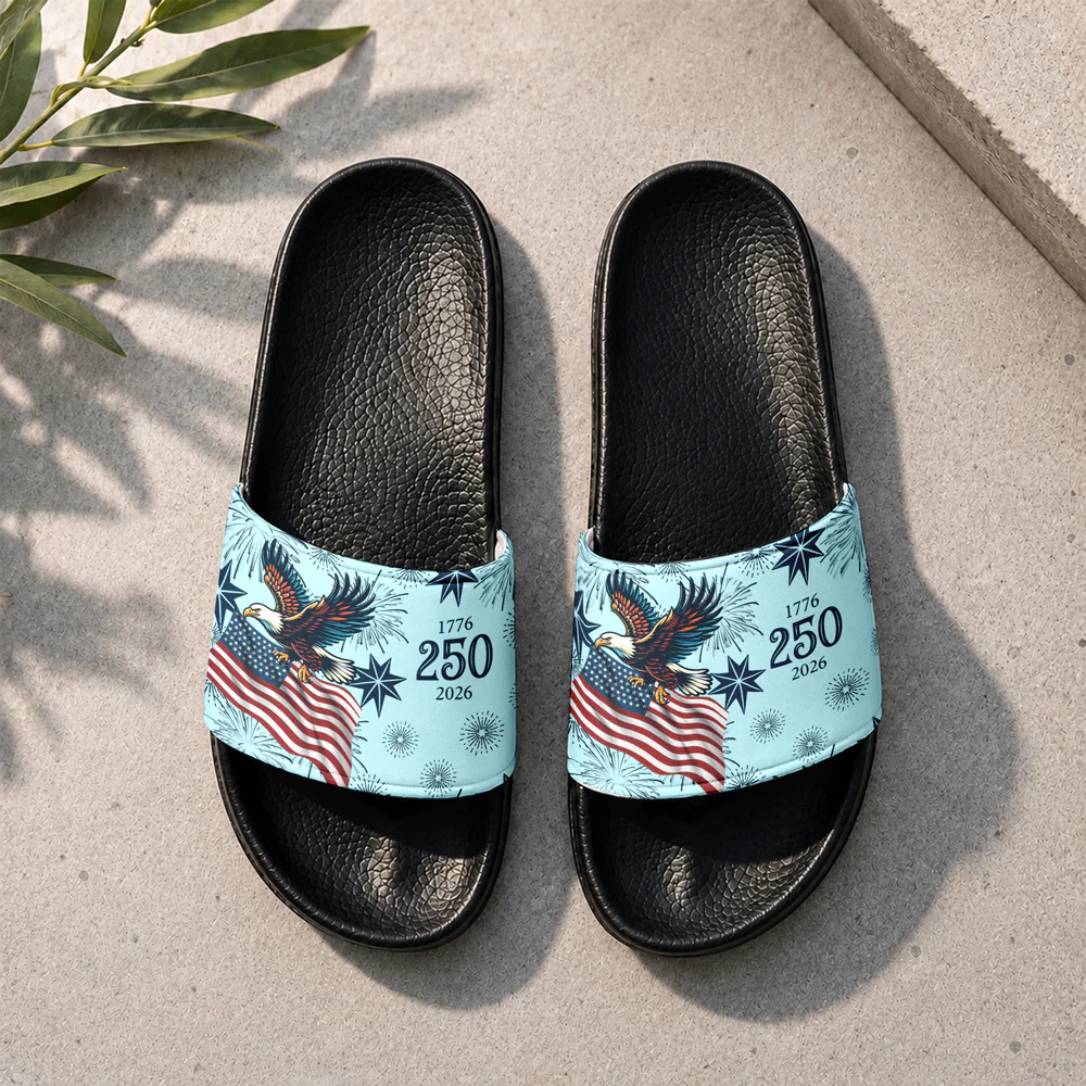 Personalized USA 250 Anniversary Eagle 1776-2026 Slide Sandals LM32 669117 - Image 5