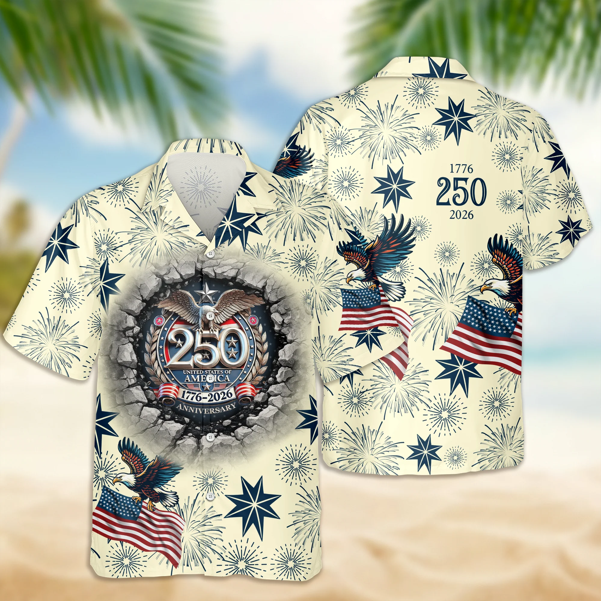 Personalized USA 250 Anniversary Eagle Semiquincentennial Hawaii Shirt LM32 899027 - Image 8