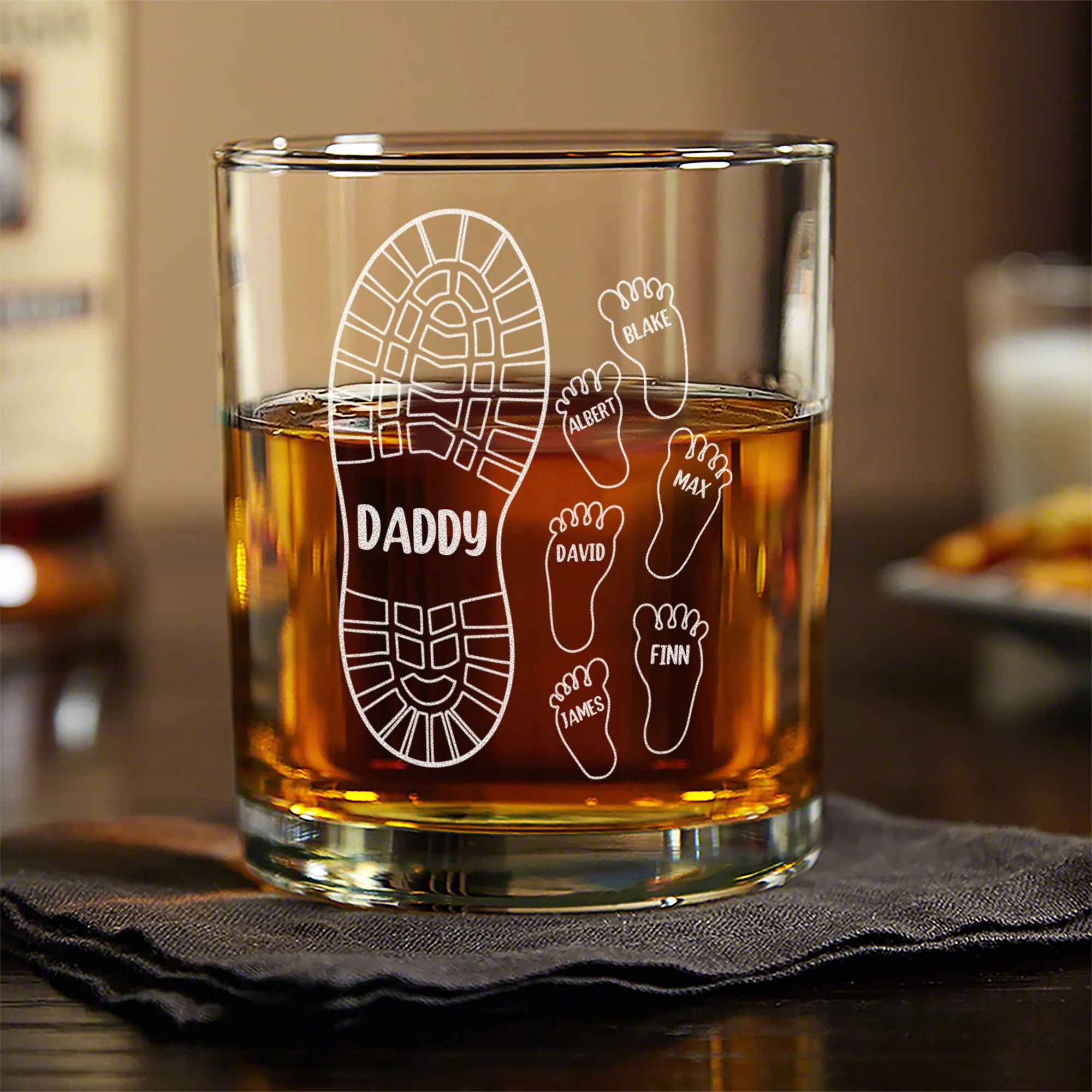 Personalized We're Following Your Footsteps Father Whiskey Glass LM32 893553 - Image 3