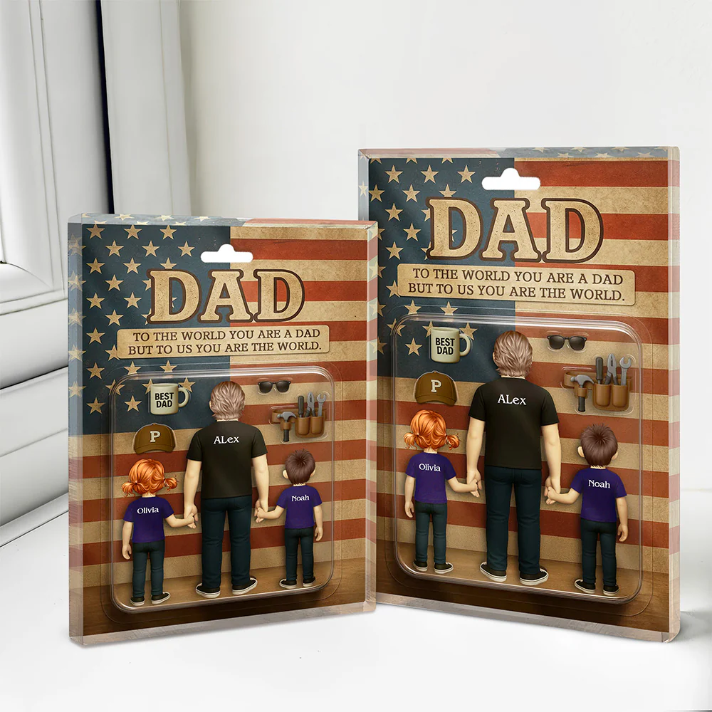 Personalized You Are The World Dad Family Acrylic Block Plaque Gift LM32 893453 - Image 6