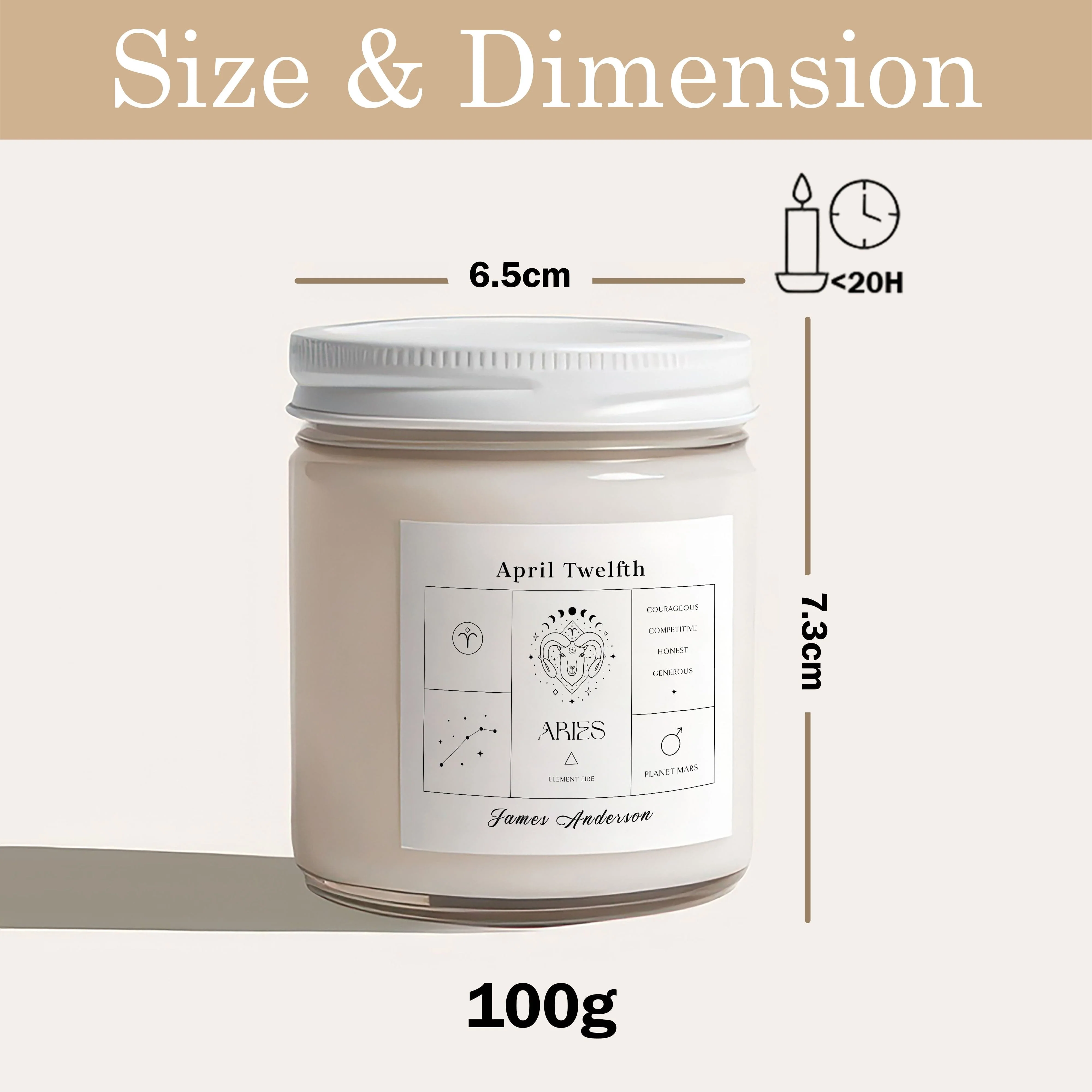 Personalized Zodiac & Astrology Sign Gift Scented Candle LM32 893101 - Image 7