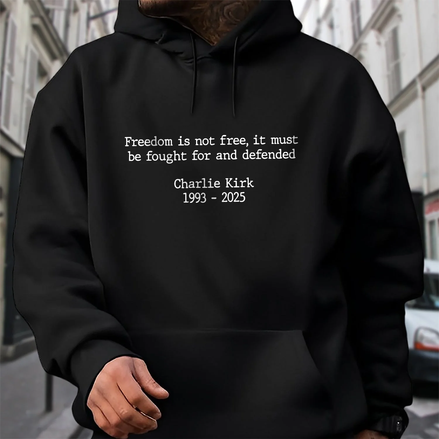Pray For Charlie Kirk - Freedom Is Not Free Famous Quote Memorial Dark Shirt LM32 65433 - Image 7