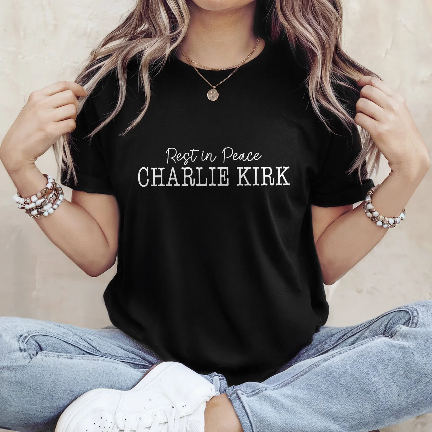 Rest In Peace Charlie Kirk Memorial Dark Shirt LM32 65447 - Image 2