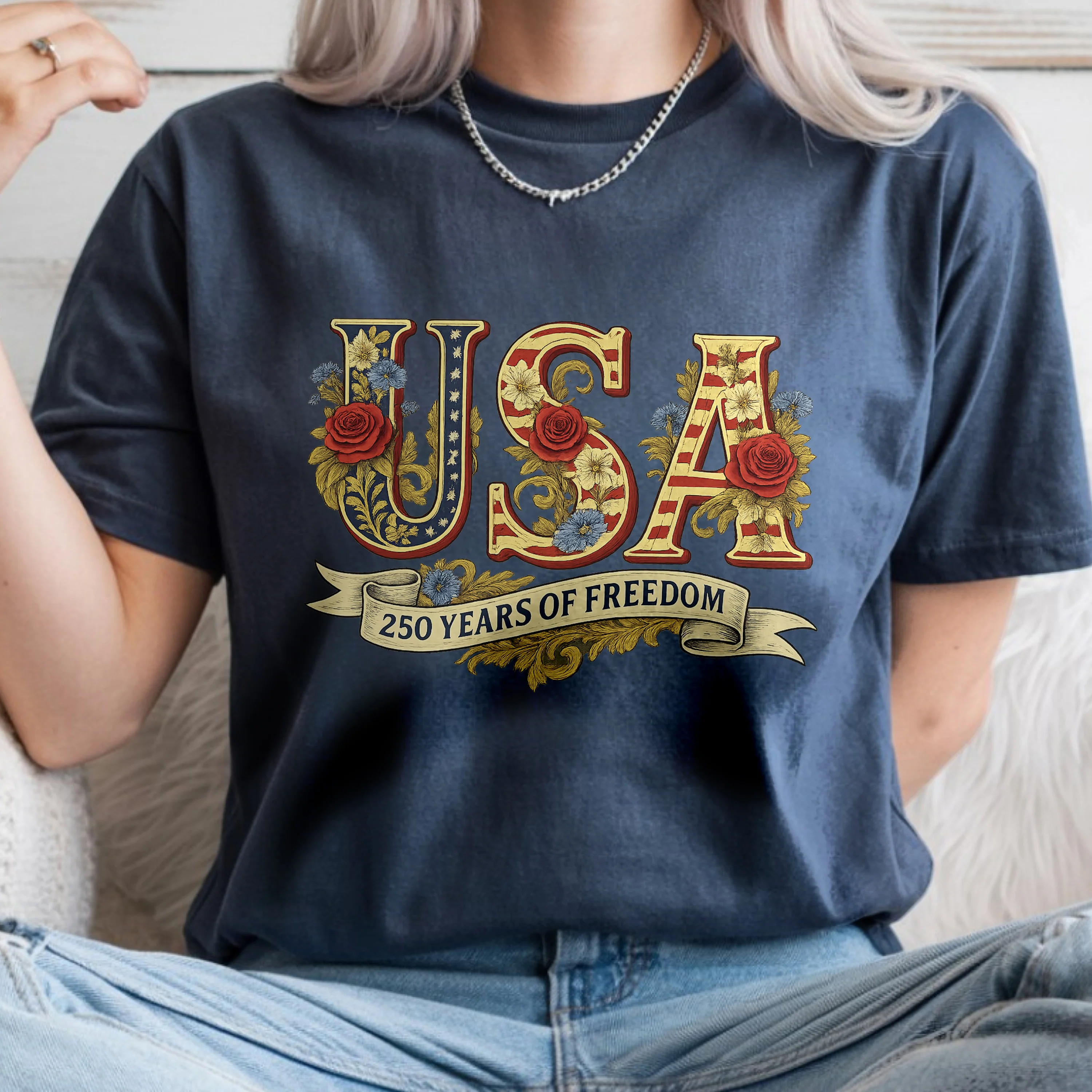 Retro USA 250 Comfort Shirt, Independence Day Shirt, Celebrate 250th Anniversary LM32 897911 - Image 4