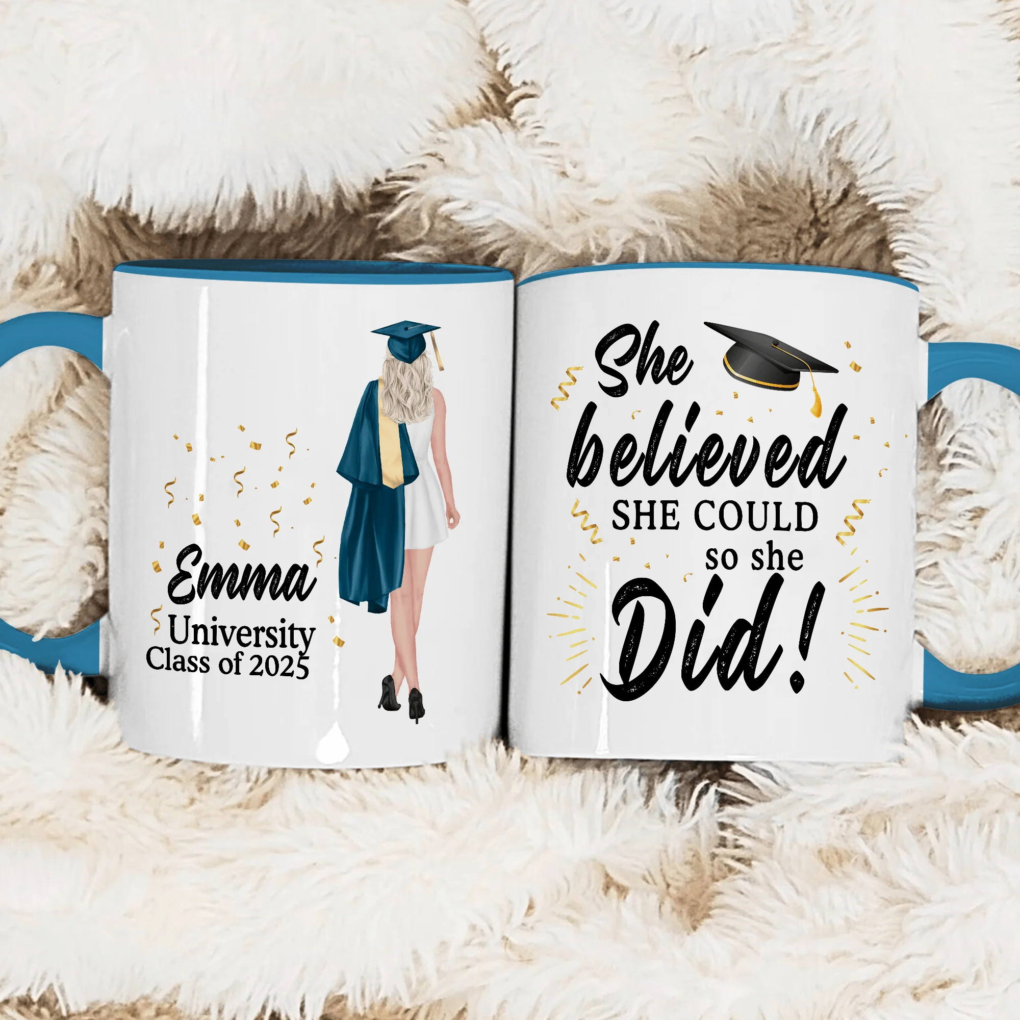 She Believed She Could So She Did Graduation Gift Accent Mug LM32 893055 - Image 4