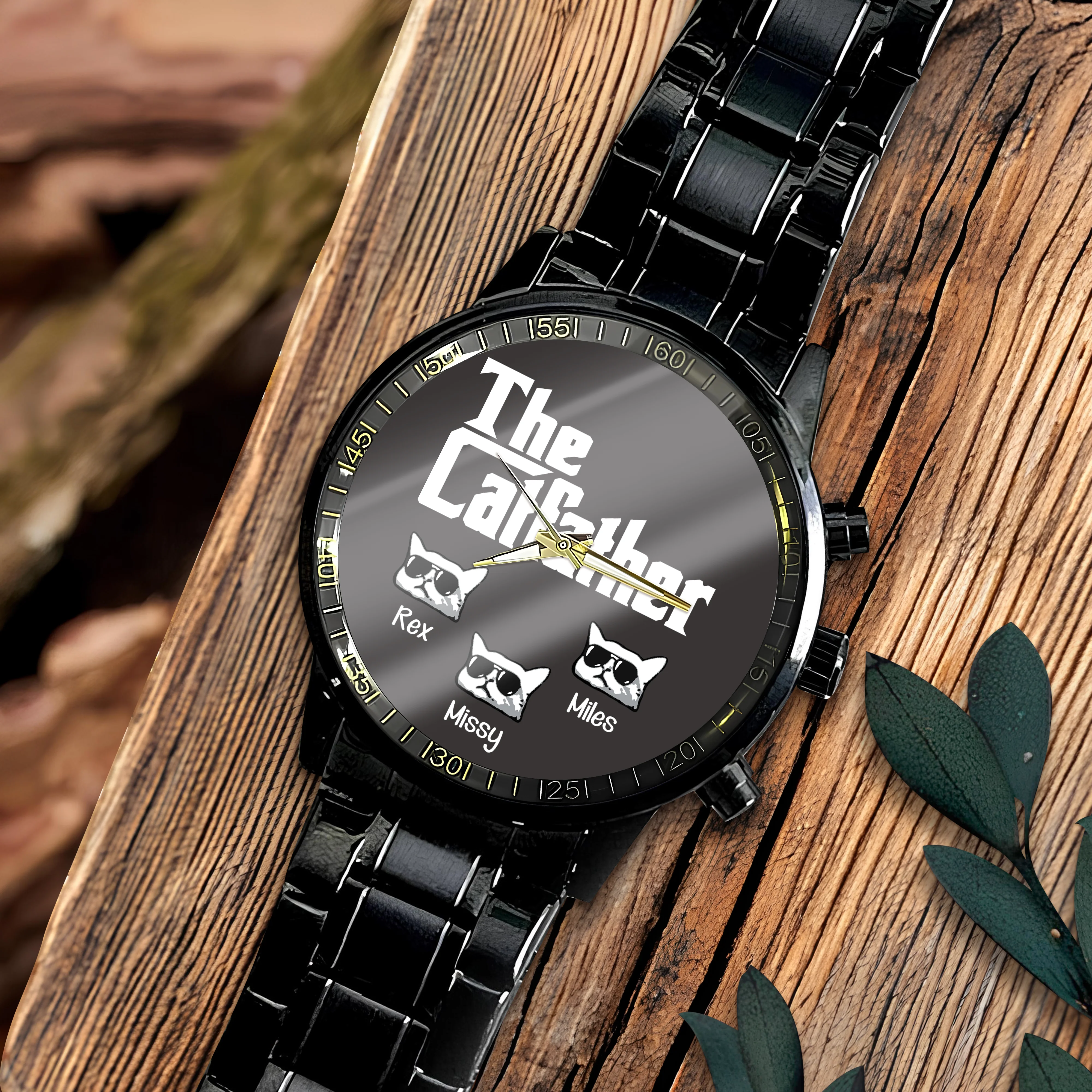The CatFather For Cat Lovers Personalized Dad Men's Wrist Watch LM32 893523 - Image 4