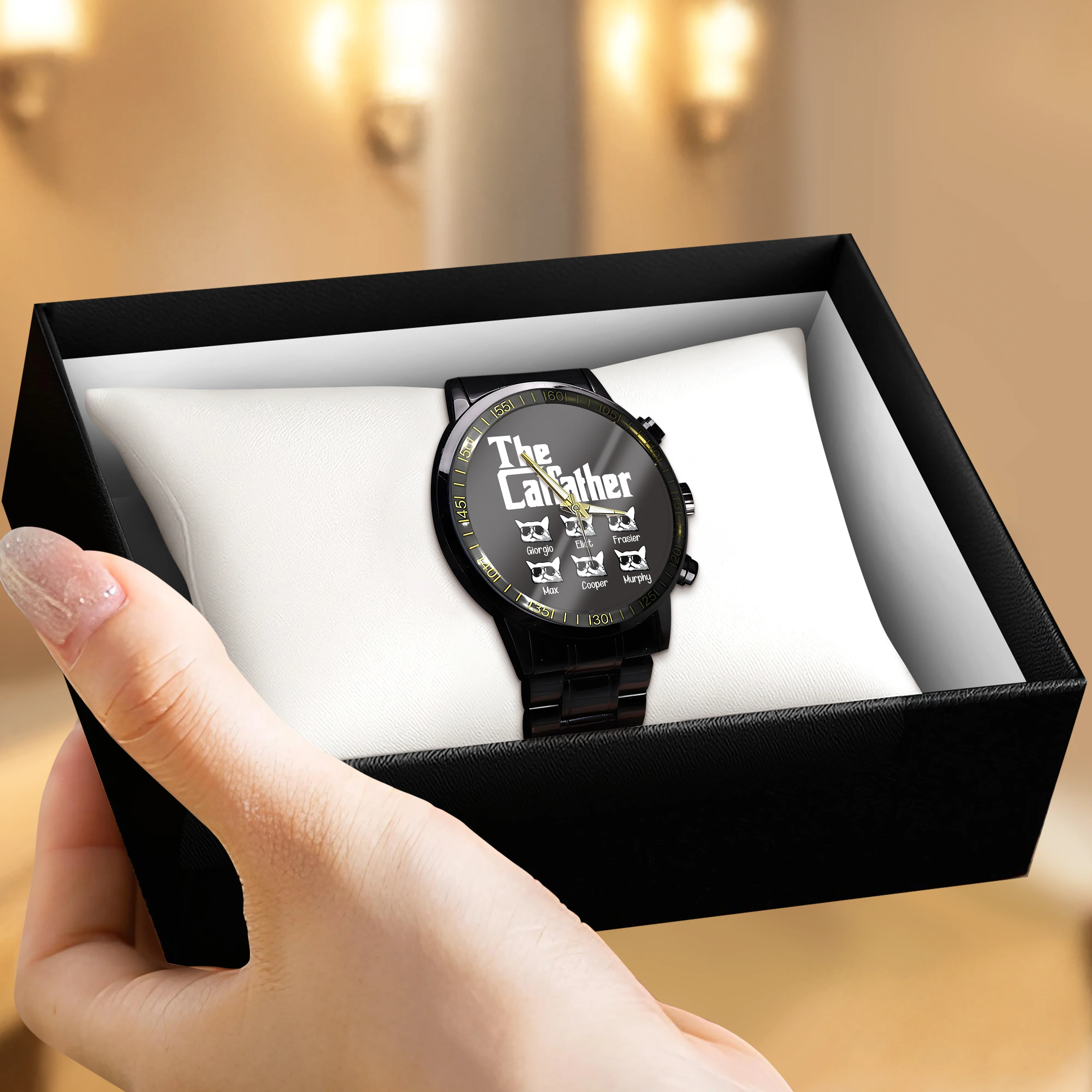 The CatFather For Cat Lovers Personalized Dad Men's Wrist Watch LM32 893523 - Image 6