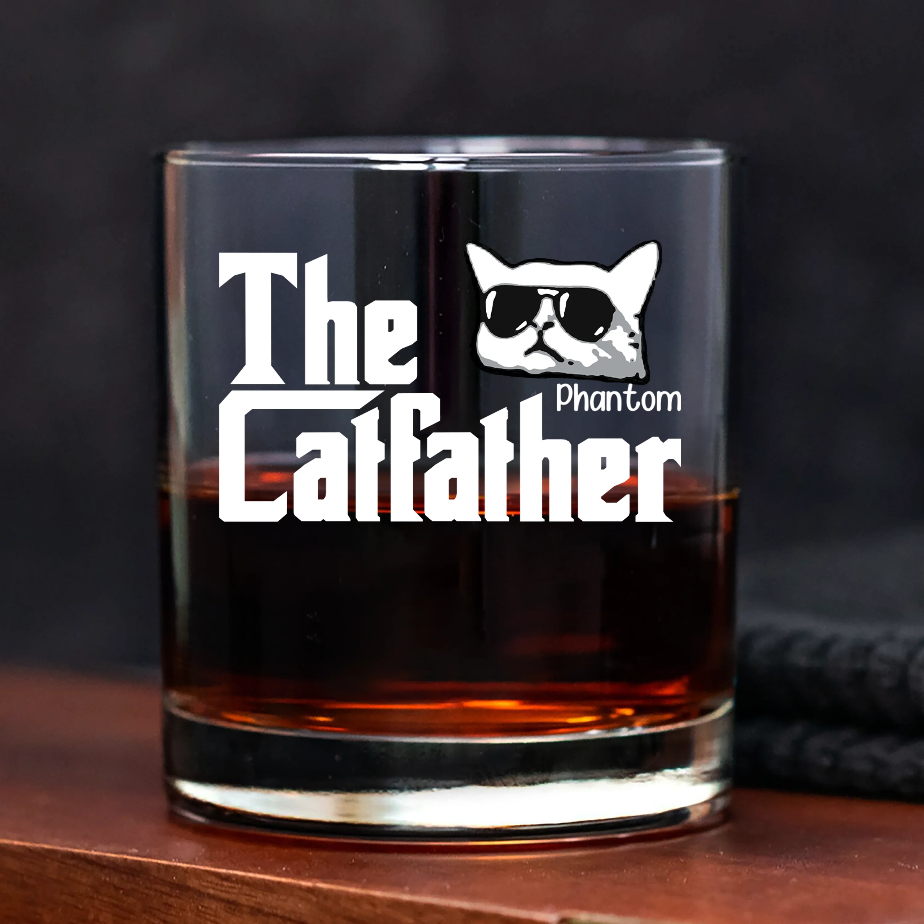 The CatFather For Cat Lovers Personalized Whiskey Glass LM32 893525 - Image 2