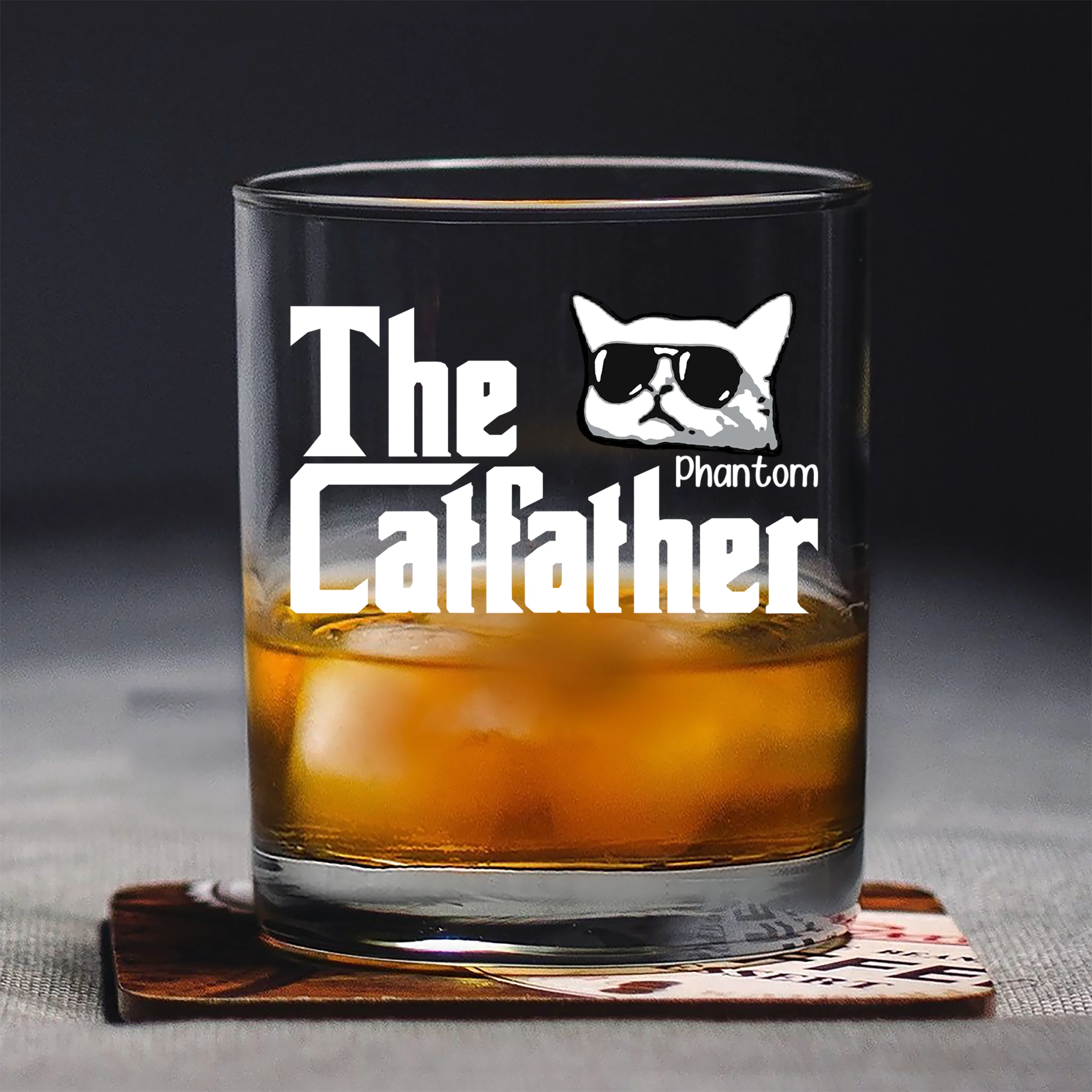 The CatFather For Cat Lovers Personalized Whiskey Glass LM32 893525 - Image 3