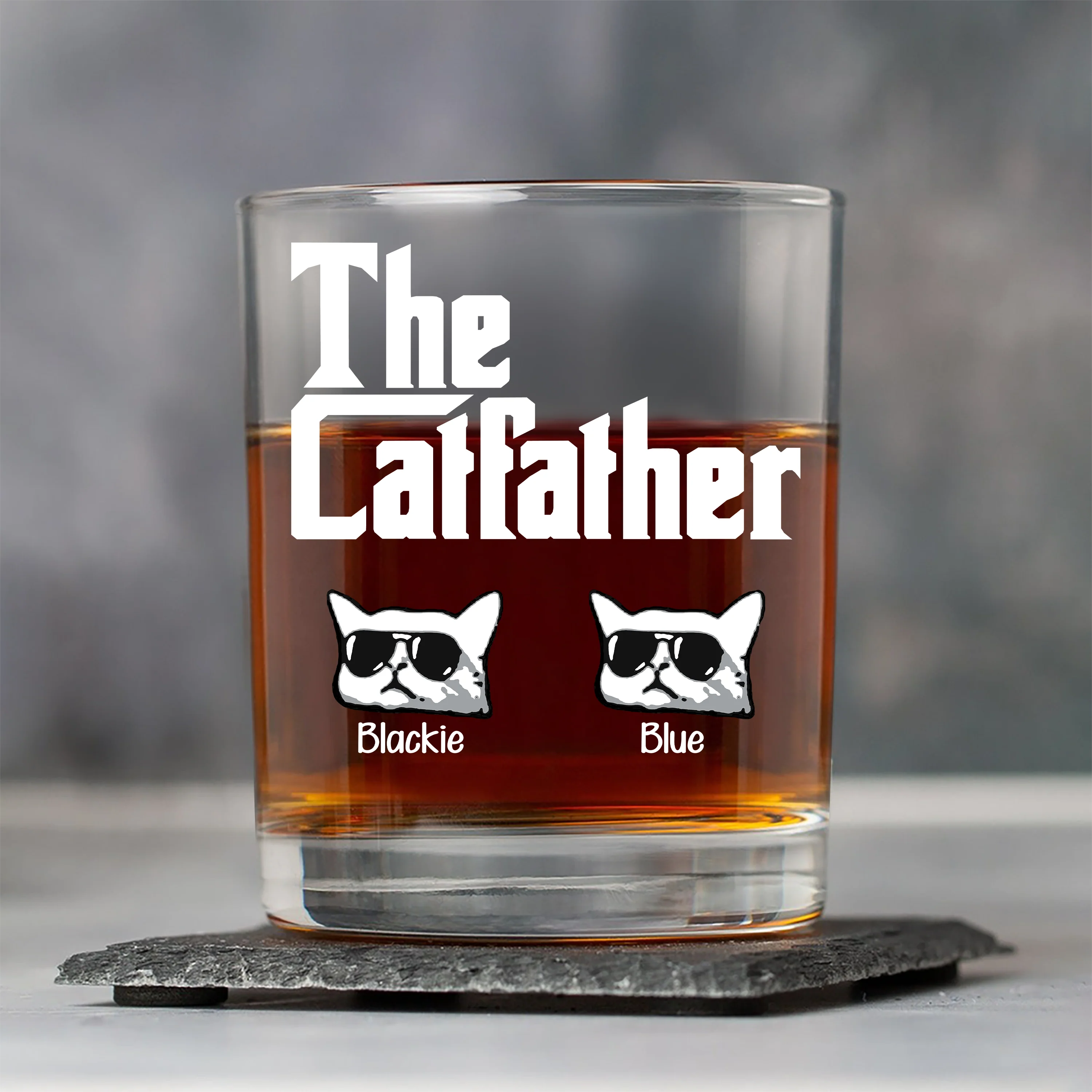 The CatFather For Cat Lovers Personalized Whiskey Glass LM32 893525 - Image 4