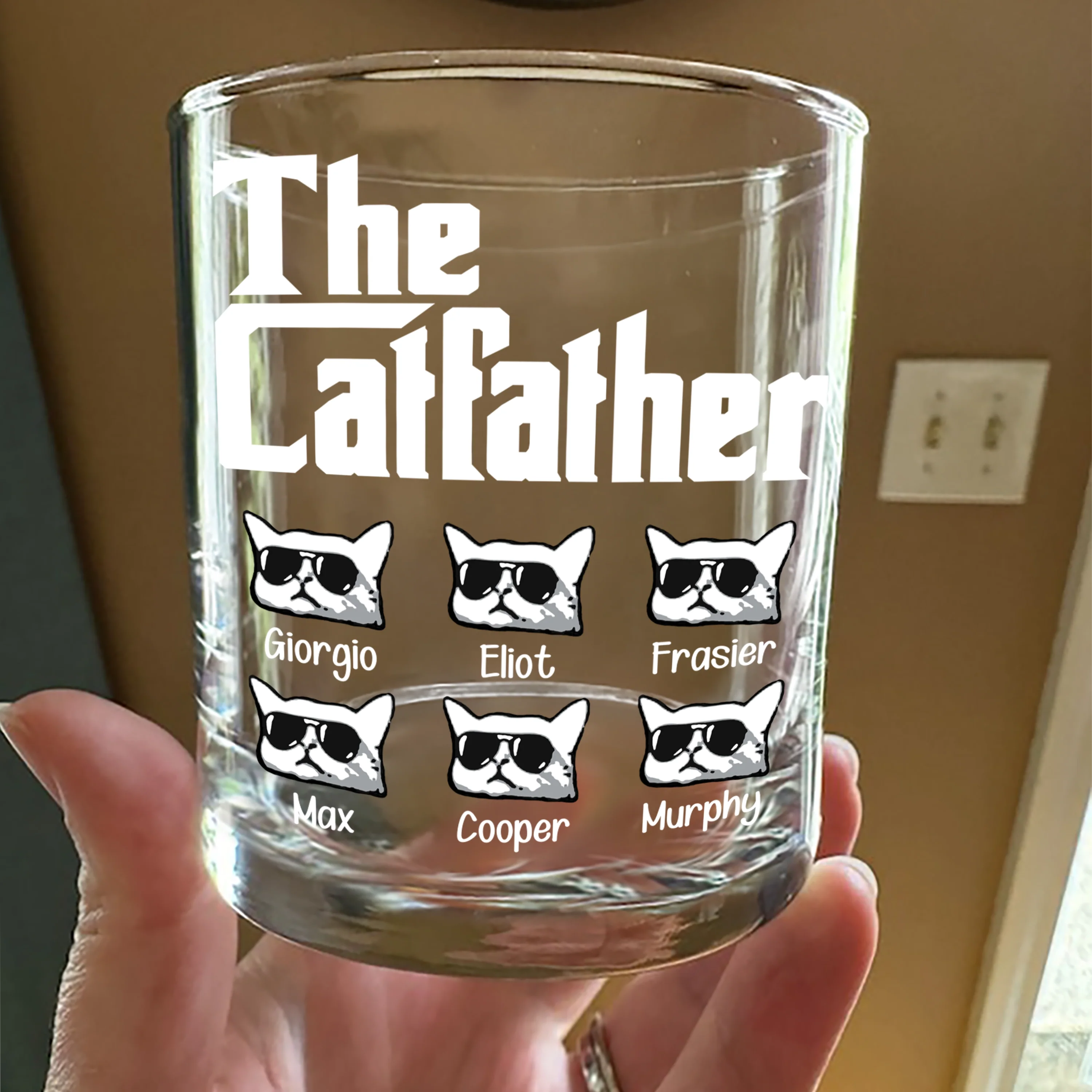 The CatFather For Cat Lovers Personalized Whiskey Glass LM32 893525 - Image 6
