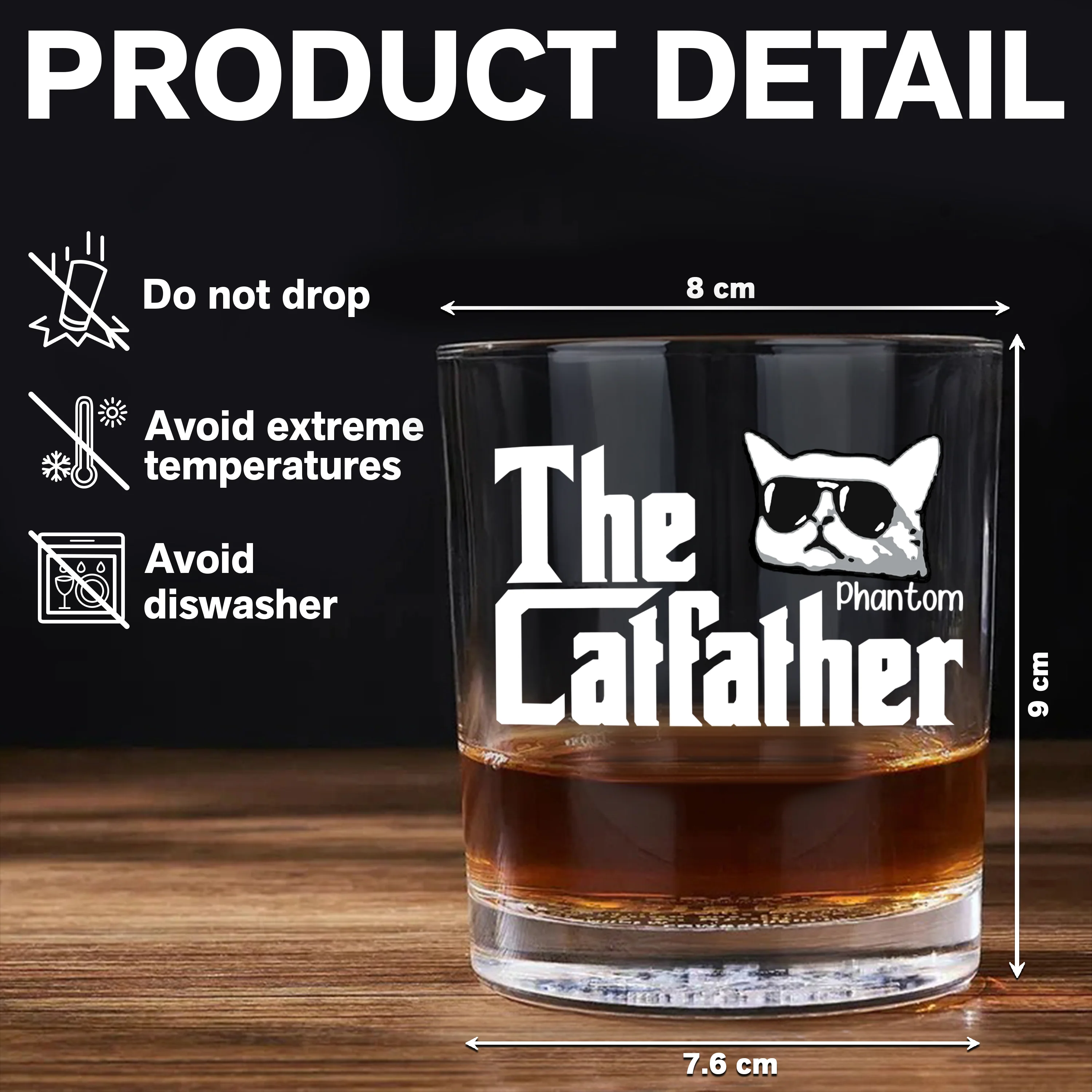 The CatFather For Cat Lovers Personalized Whiskey Glass LM32 893525 - Image 7