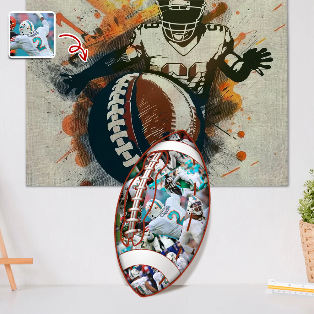 The Photo Collage And Football Wood Frame For Sport Lover LM32 897169 - Image 2