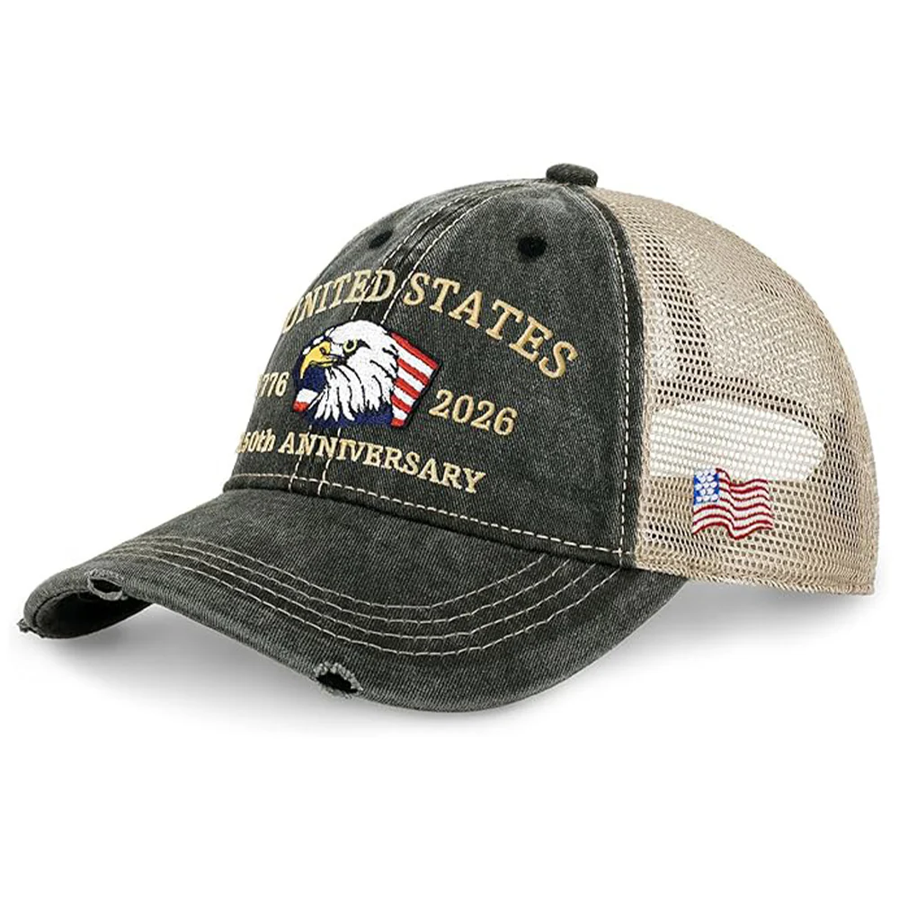 United States 1776 - 2026 Independence Patriotic Embroidery Trucker Hat LM32 669323 - Image 4