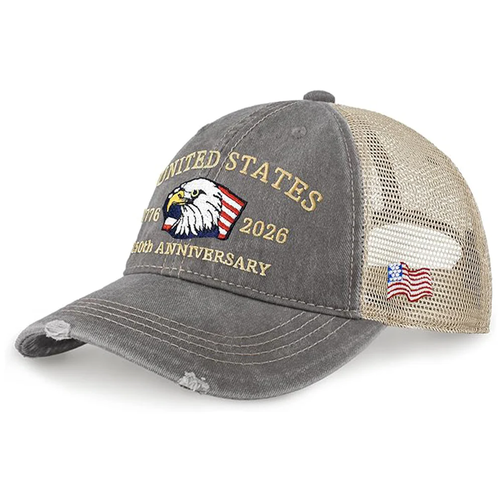 United States 1776 - 2026 Independence Patriotic Embroidery Trucker Hat LM32 669323 - Image 6