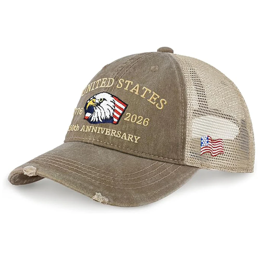 United States 1776 - 2026 Independence Patriotic Embroidery Trucker Hat LM32 669323 - Image 8