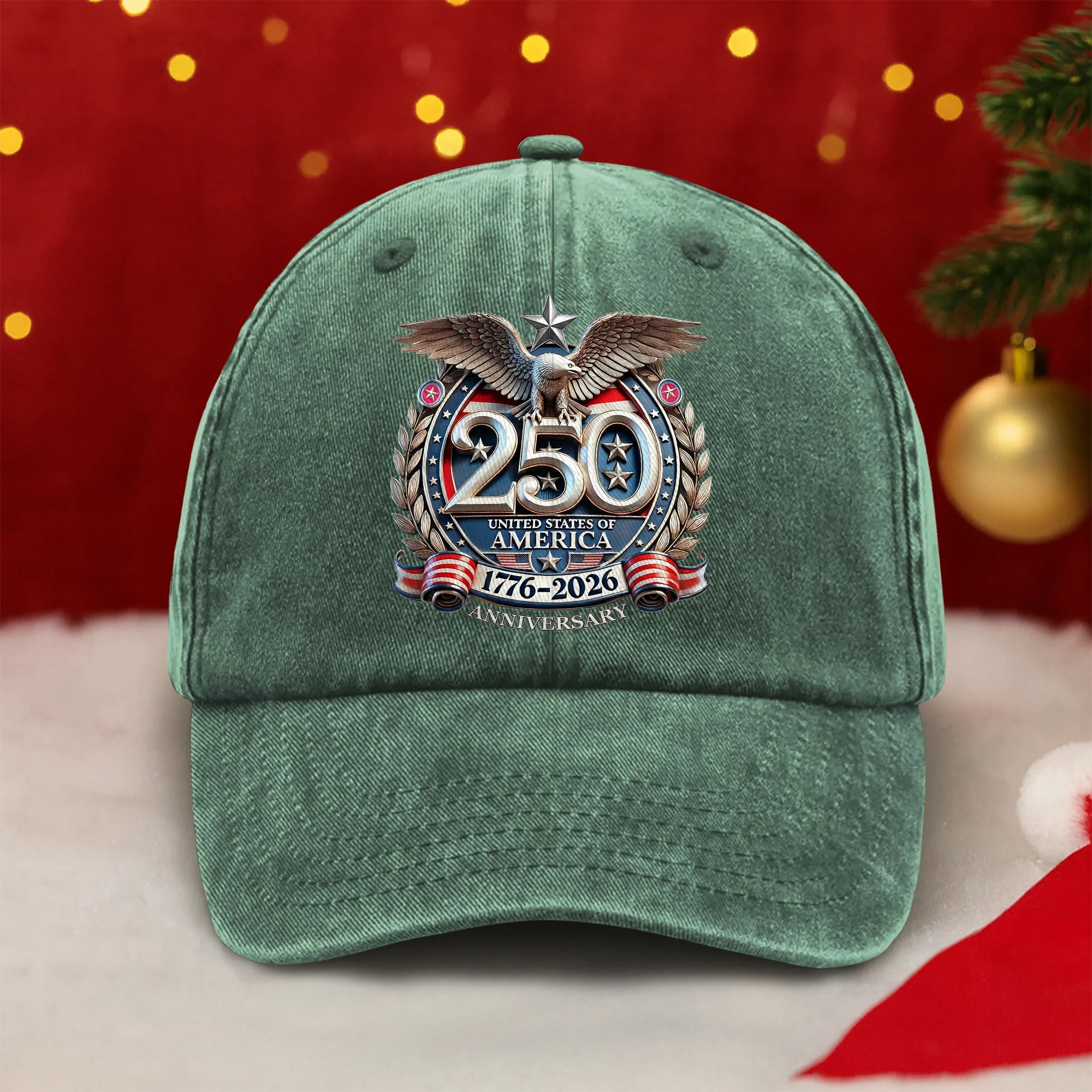 USA Eagles 250th Anniversary Semiquincentennial 1776-2026 Washed Denim Baseball Cap LM32 897785 - Image 5