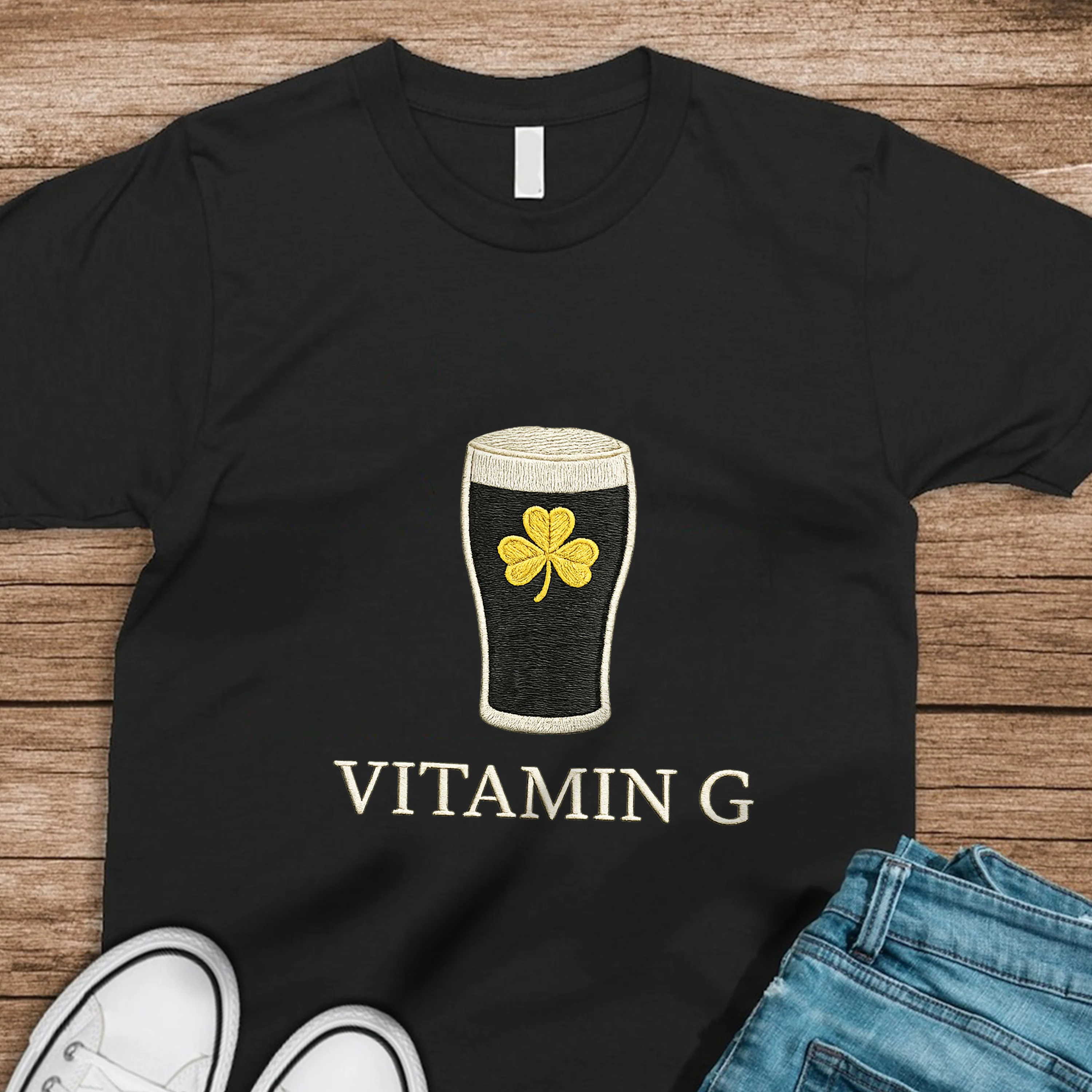 Vitamin G Embroidered Effect Funny Irish Beer Patrick's Day Shirt LM32 899199 - Image 7