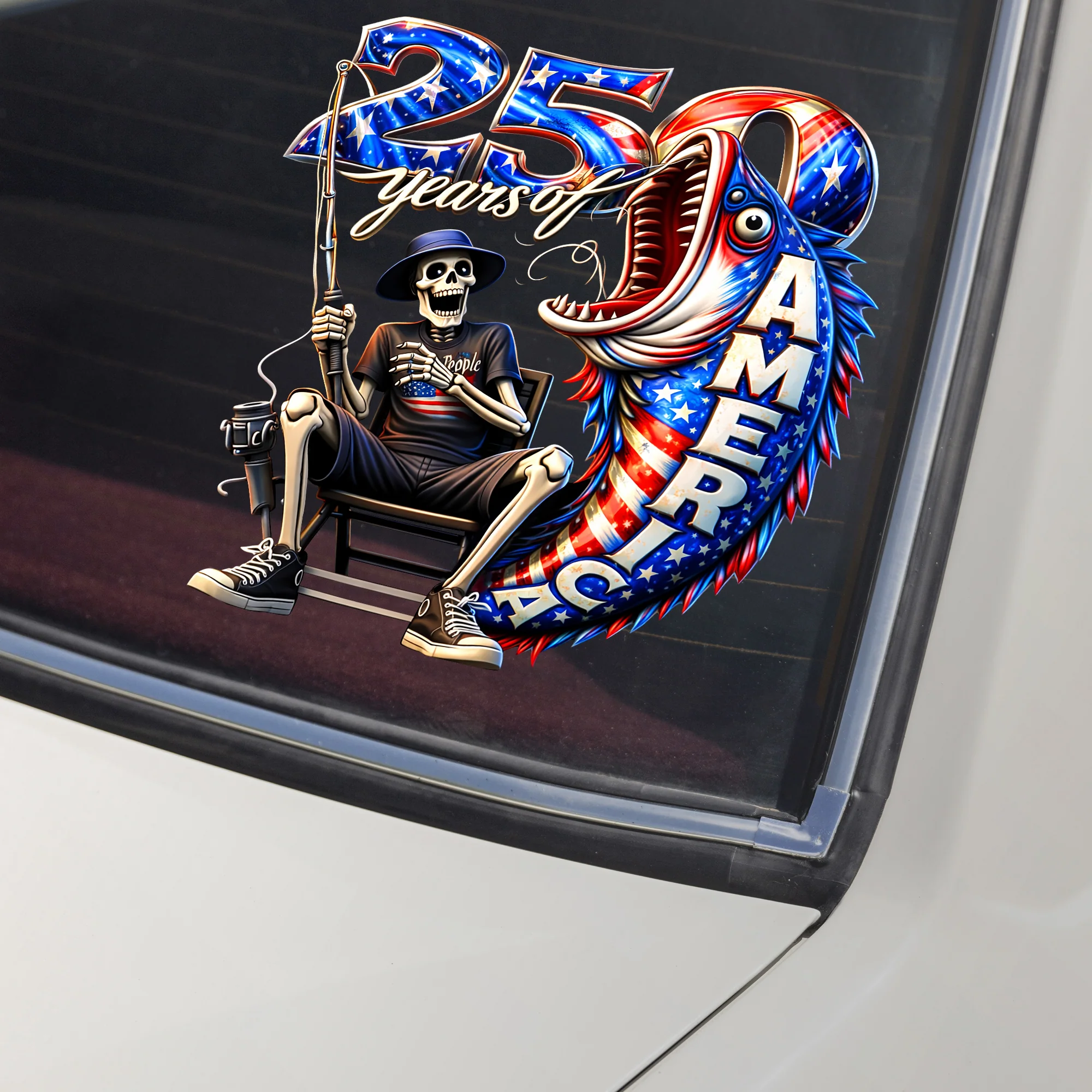 We The People Fisherman 250 Years Of Freedom Car America Window Decal Sticker LM32 899195 - Image 4