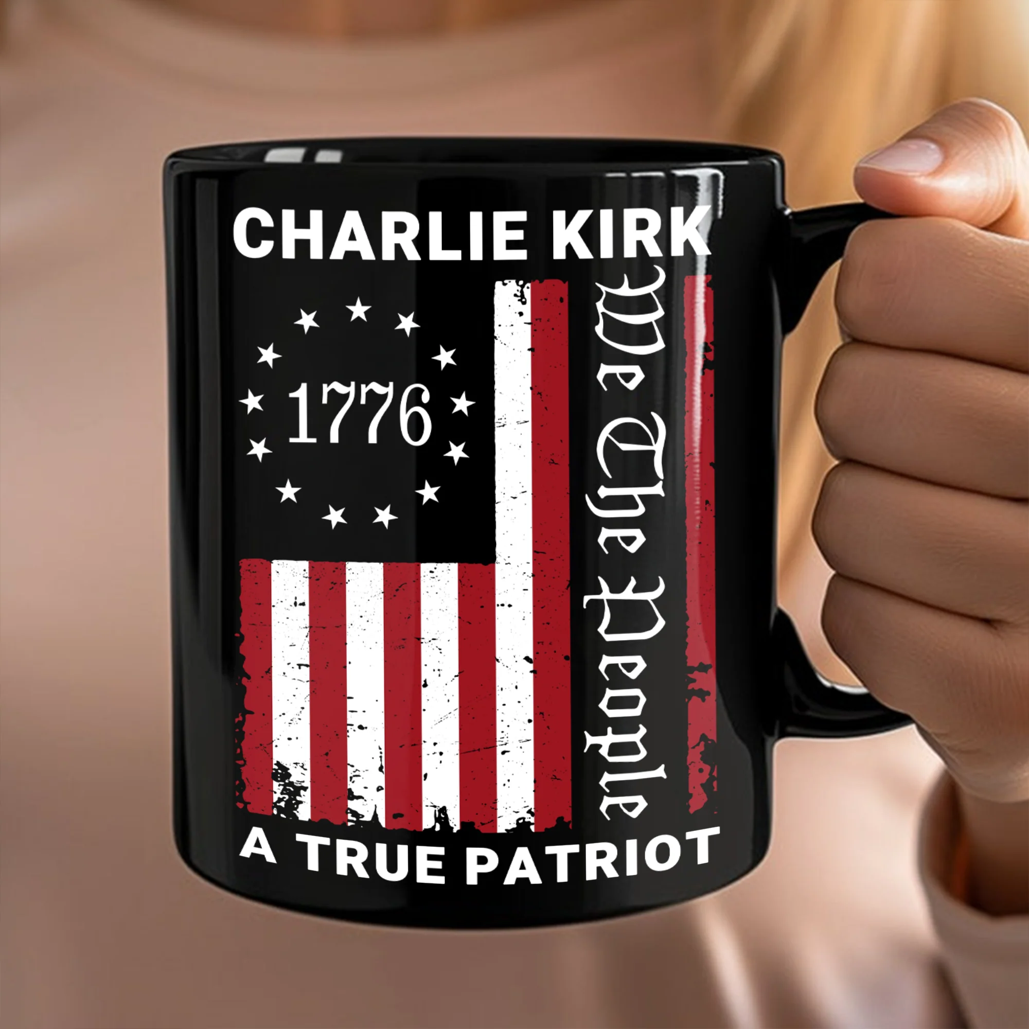 We The People - Pray For Charlie Kirk Memorial Black Mug LM32 65469 - Image 3
