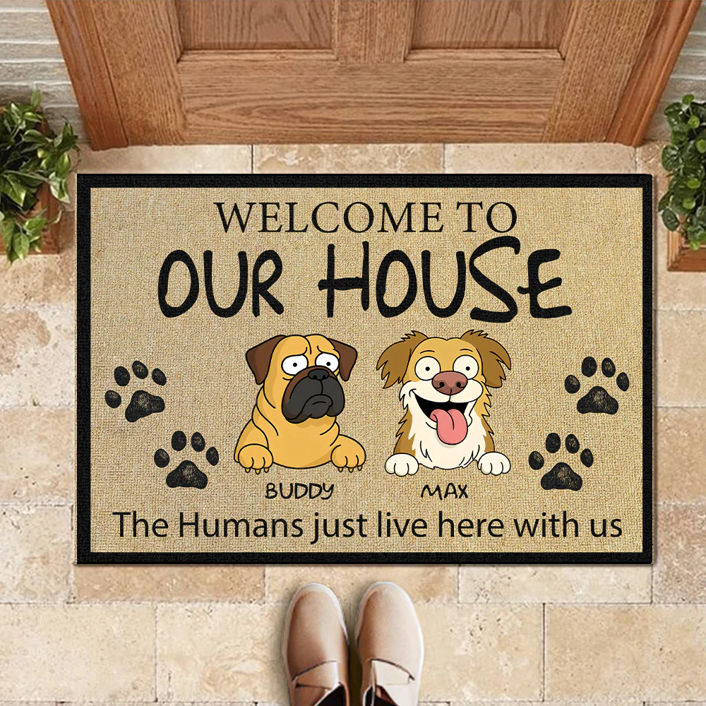 Welcome To Cute Dog's House Doormats For Dog Lovers LM32 893351