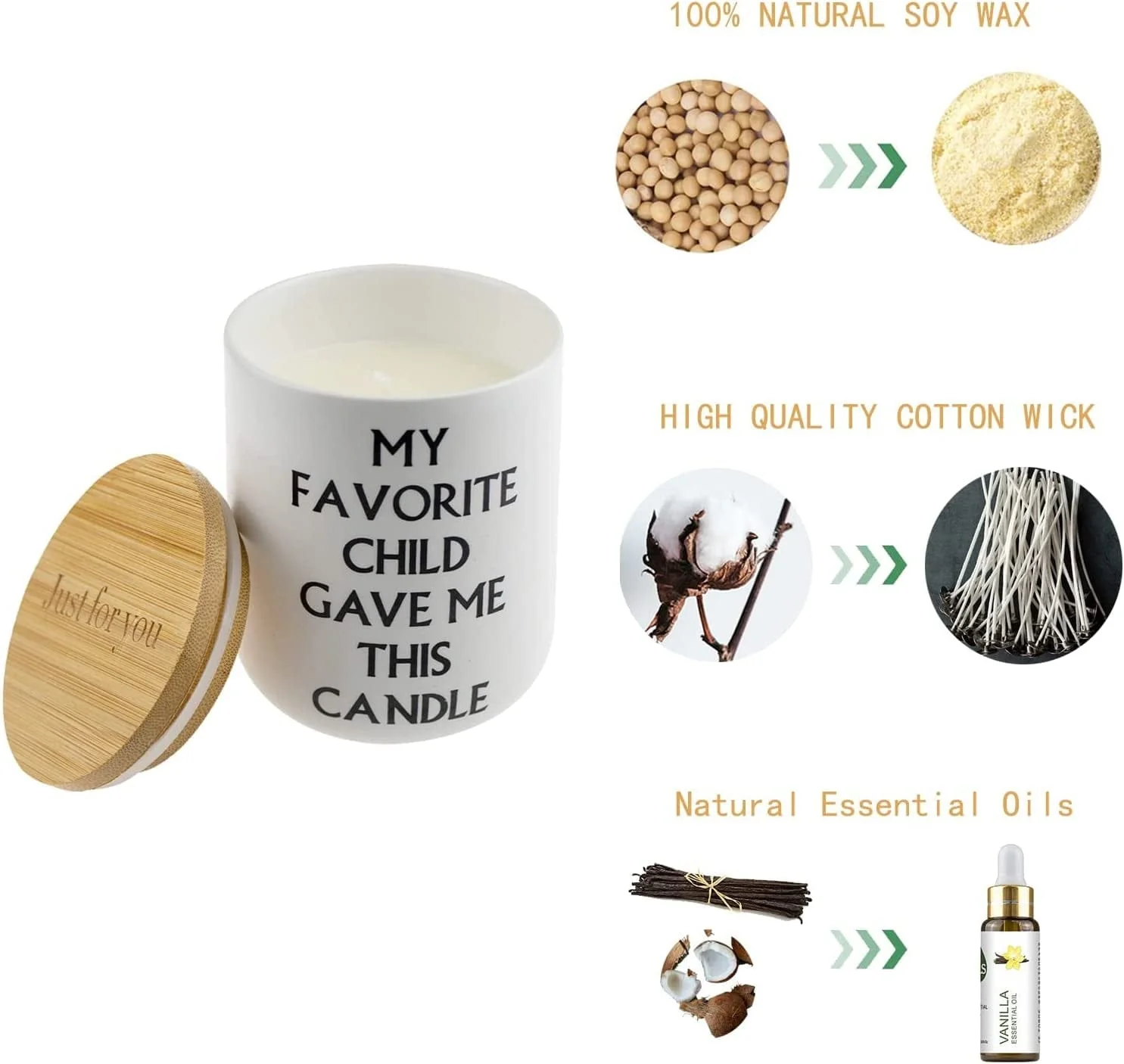 Mothers Day Gifts for Mom from Daughter Son- Best Mom & Dad Gifts Ideas, Funny Mother'S Day, Fathers Day, Birthday, Thanksgiving, Christmas Gifts, Vanilla Coconut Candles(11.5Oz) - Image 5
