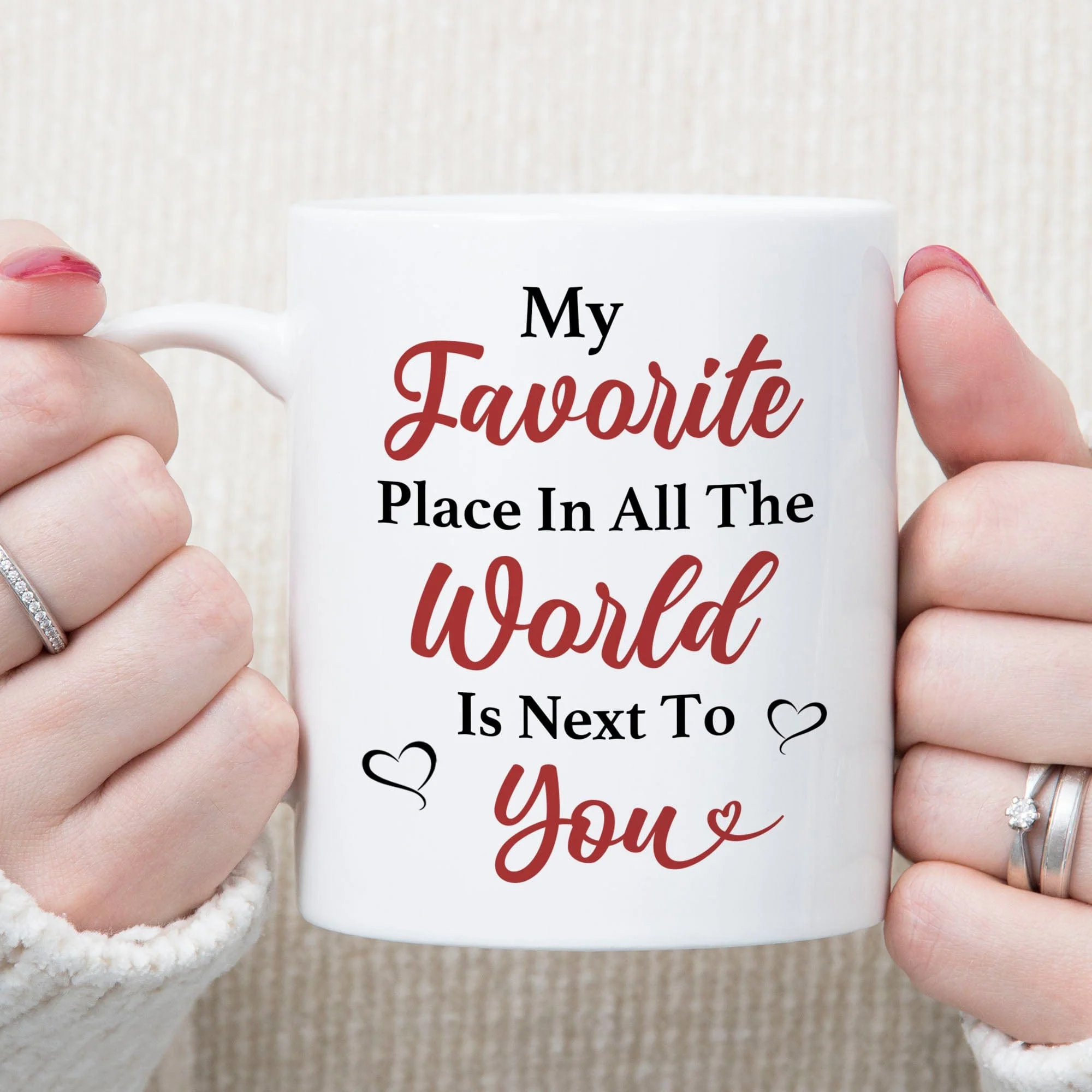 My Favorite Place Is Next To You Personalized Custom Photo Anniversary Mug Valentine Day Gift C579 - Image 3