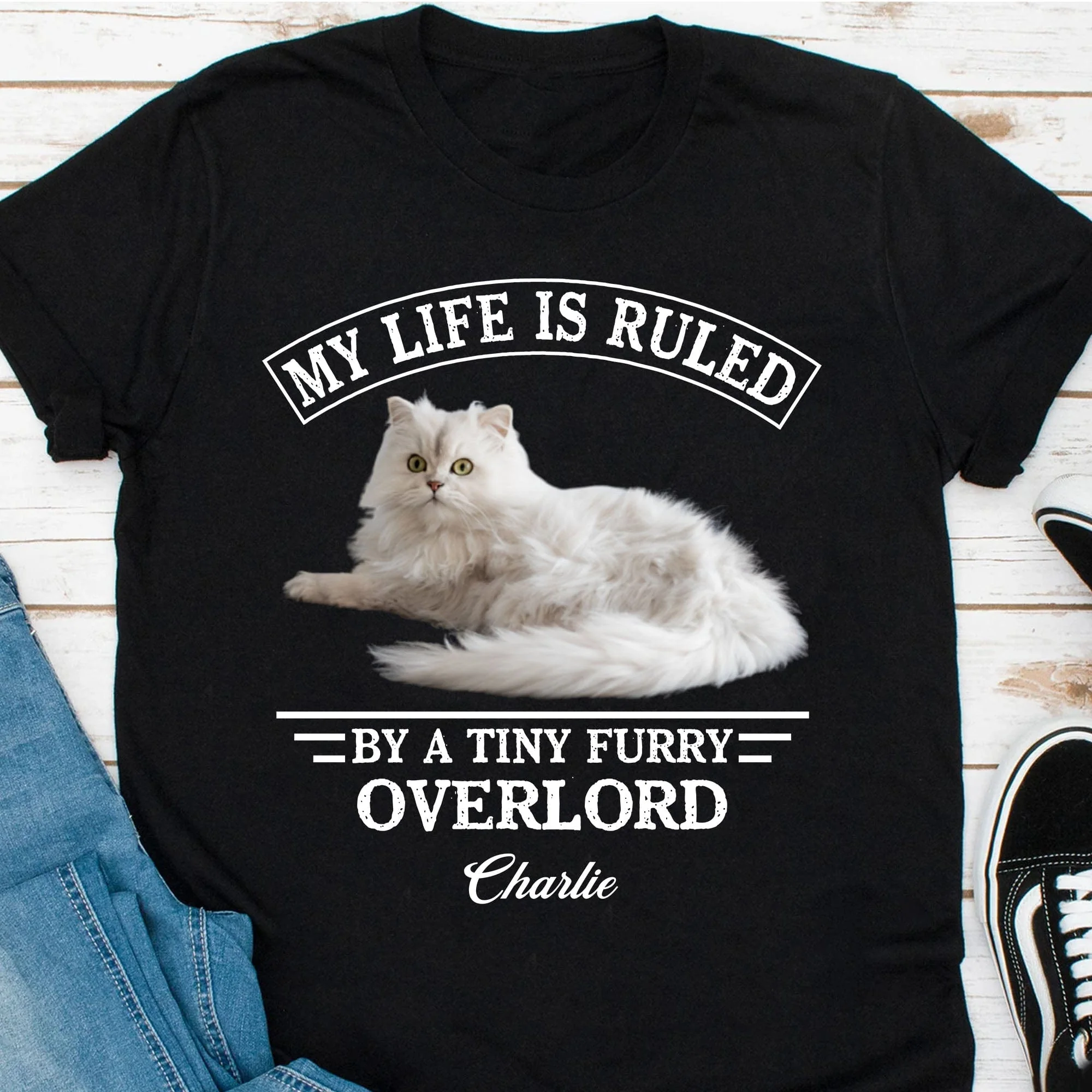 My Life Is Ruled By Cats Dogs Personalized Custom Photo Dog Cat Pet Shirt C447