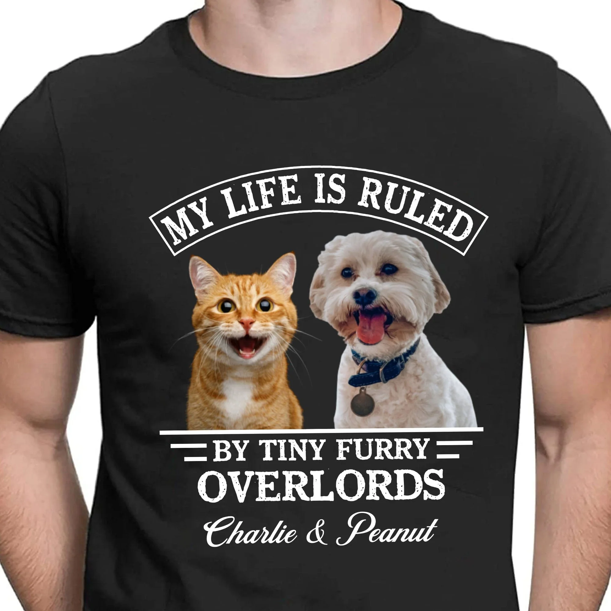 My Life Is Ruled By Cats Dogs Personalized Custom Photo Dog Cat Pet Shirt C447 - Image 4
