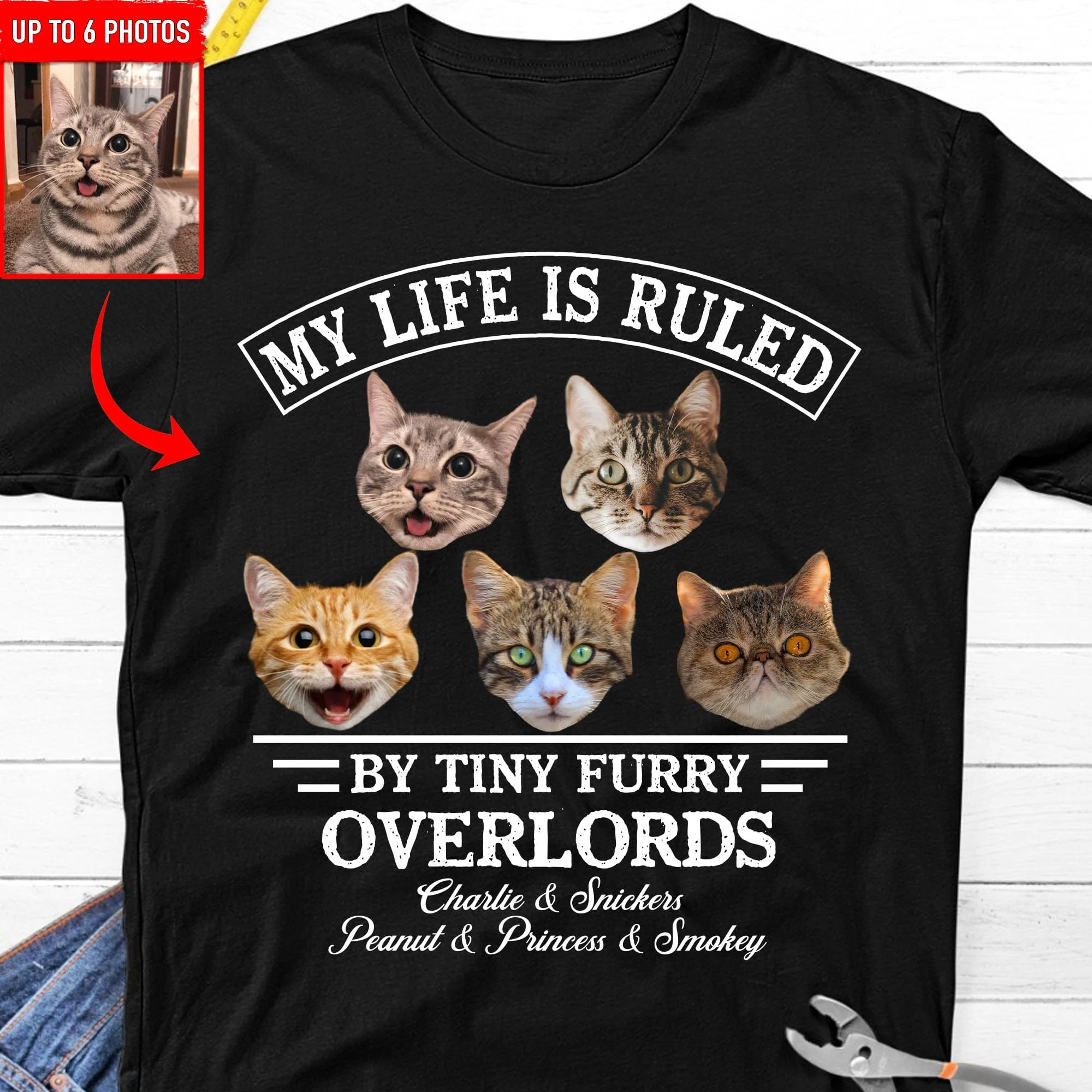 My Life Is Ruled By Cats Dogs Personalized Custom Photo Dog Cat Pet Shirt C447 - Image 5