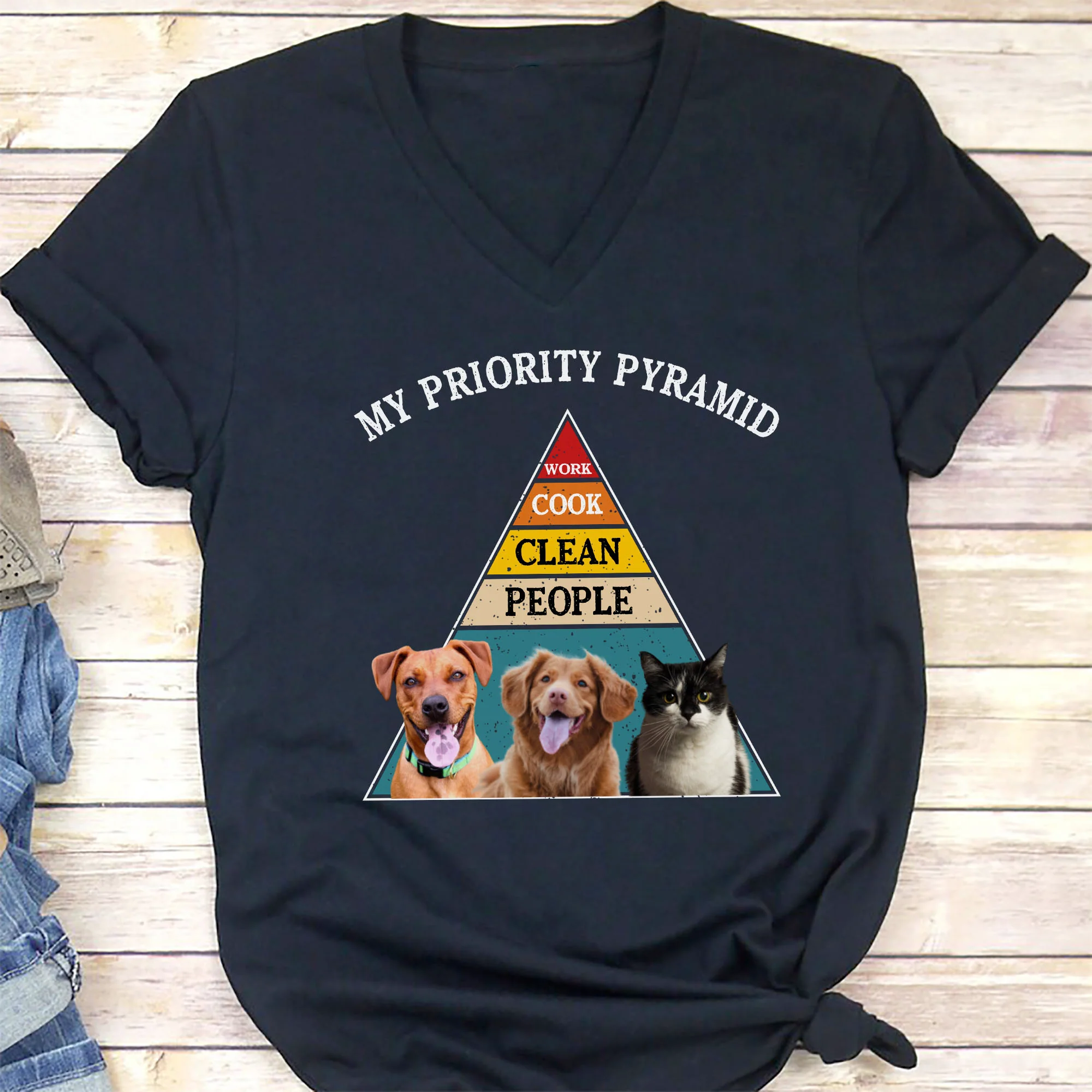 My Priority Pyramid Personalized Dog Cat Pet Photo Shirt C285 - Image 4