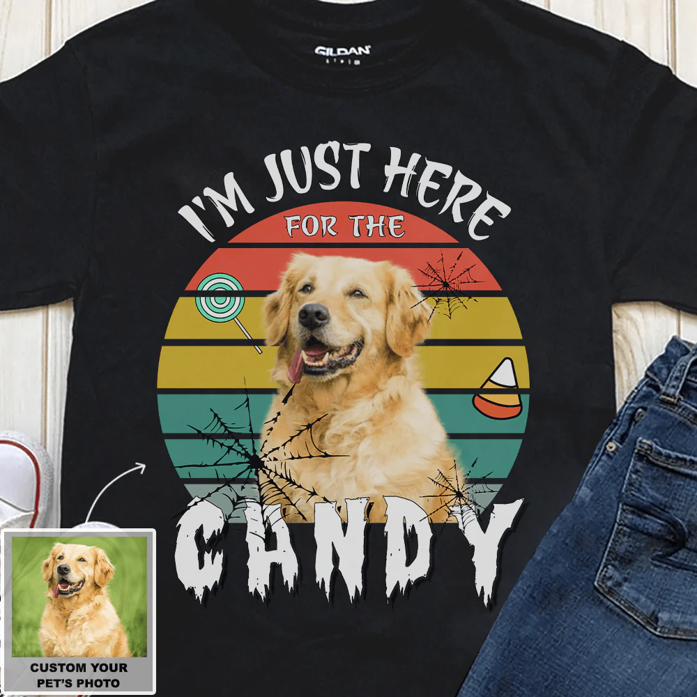 I'm Just Here For The Candy Dog Shirt - Image 3