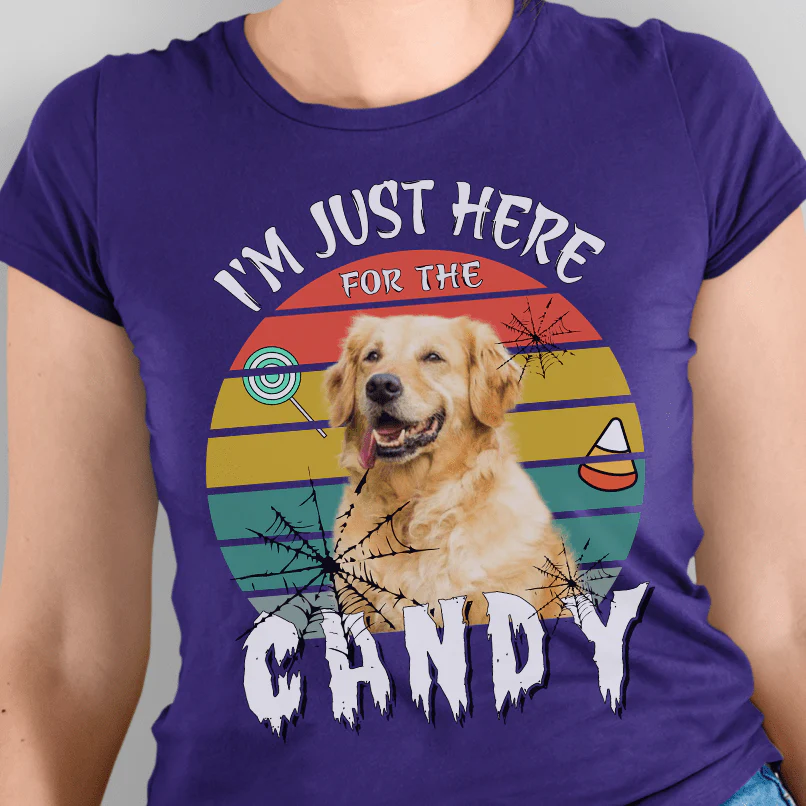 I'm Just Here For The Candy Dog Shirt - Image 4