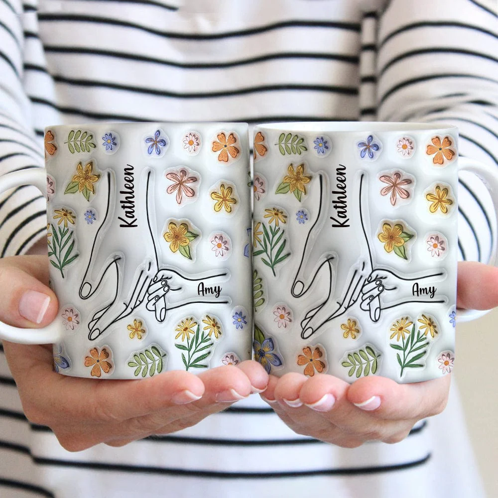 Hold My Hand Hold My Heart Family 3D Inflated Mug Personalized Gift DM01 890905 - Image 2