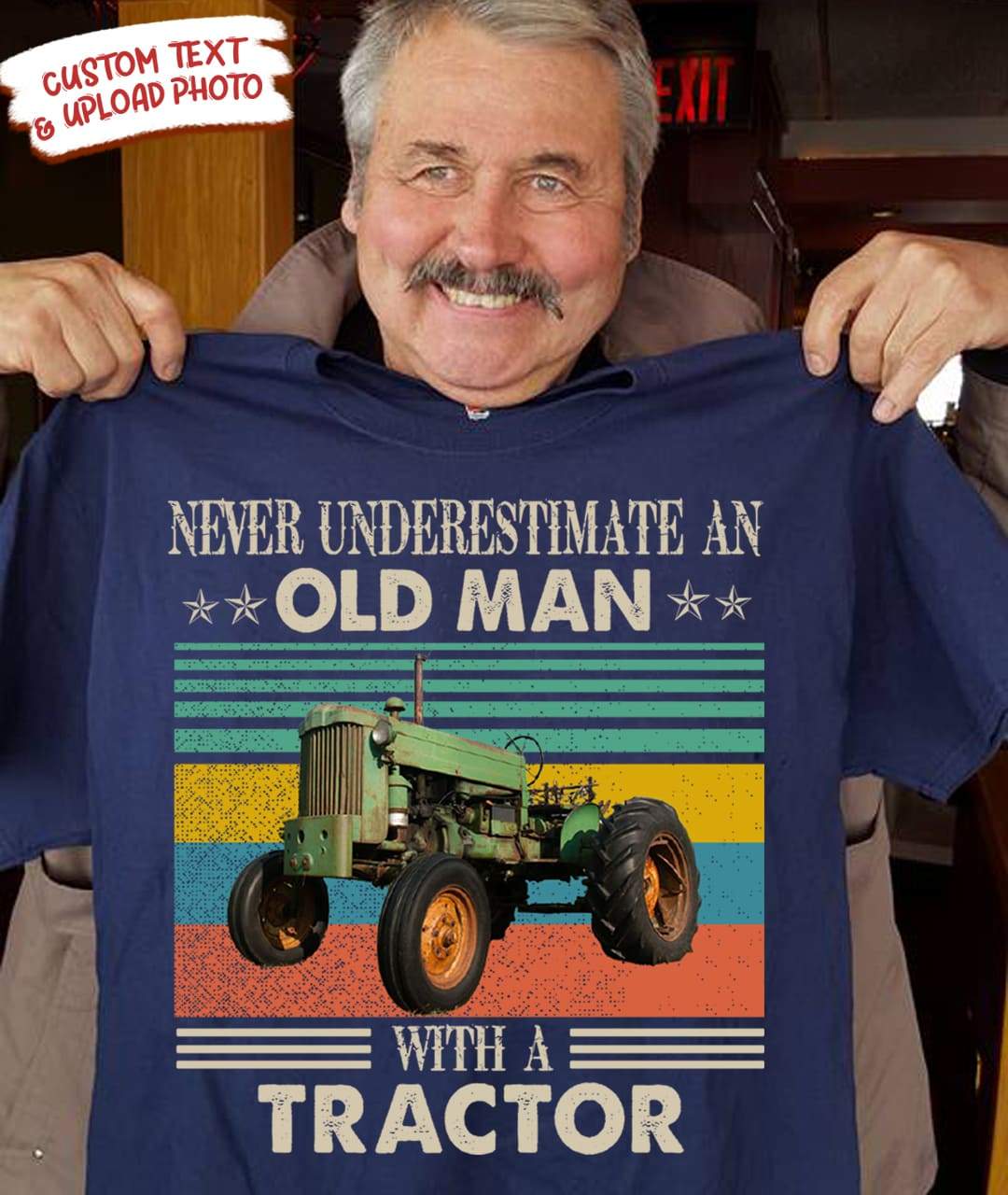 Never Underestimate An Old Man With A Tractor Farmer Shirt HN590