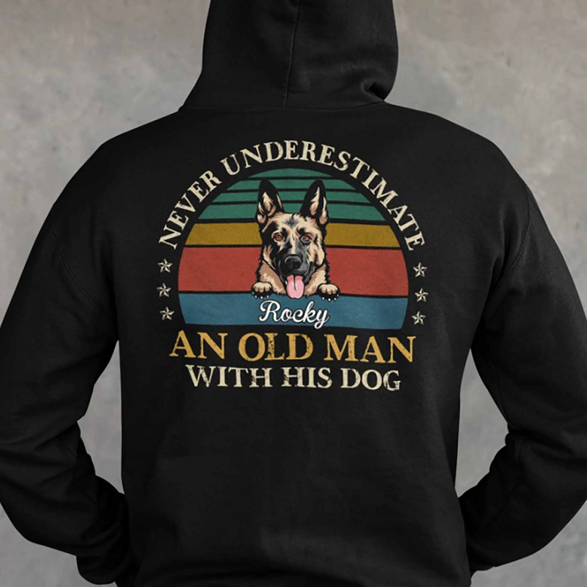 Never Underestimate An Old Man With His Dog Personalized Custom Dog Backside Shirt C419 - Image 3