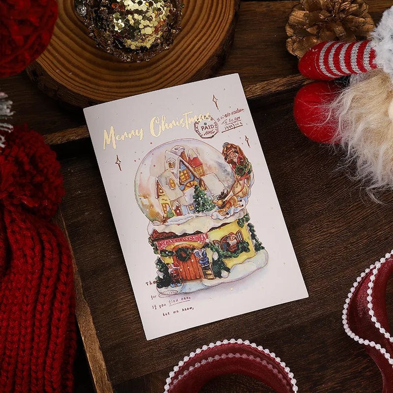 New 10PCS Christmas Foil Greeting Card Postcard Florist Baking Gift Small Card Blessing Message Card Stamped Postcard Wall Decor - Image 10