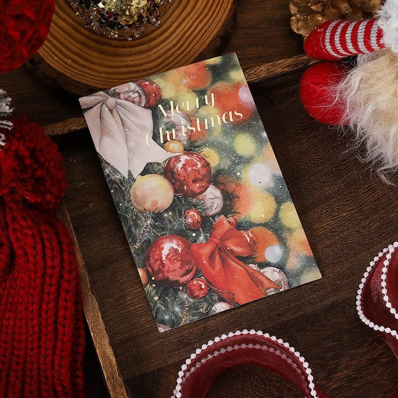 New 10PCS Christmas Foil Greeting Card Postcard Florist Baking Gift Small Card Blessing Message Card Stamped Postcard Wall Decor - Image 7