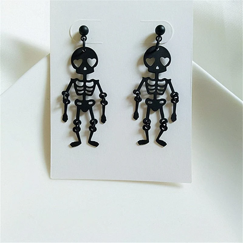 Halloween Skull Skeleton Drop Earrings - Image 20