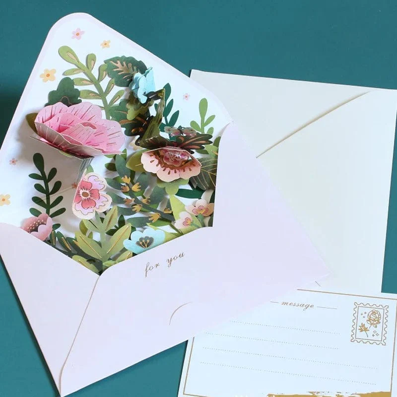 New Romantic Flower 3D Pop-up Greeting Cards - Image 10
